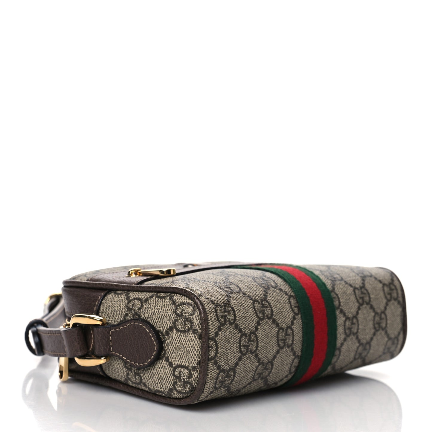 GG Supreme Monogram Web Mini Ophidia Shoulder Bag Brown