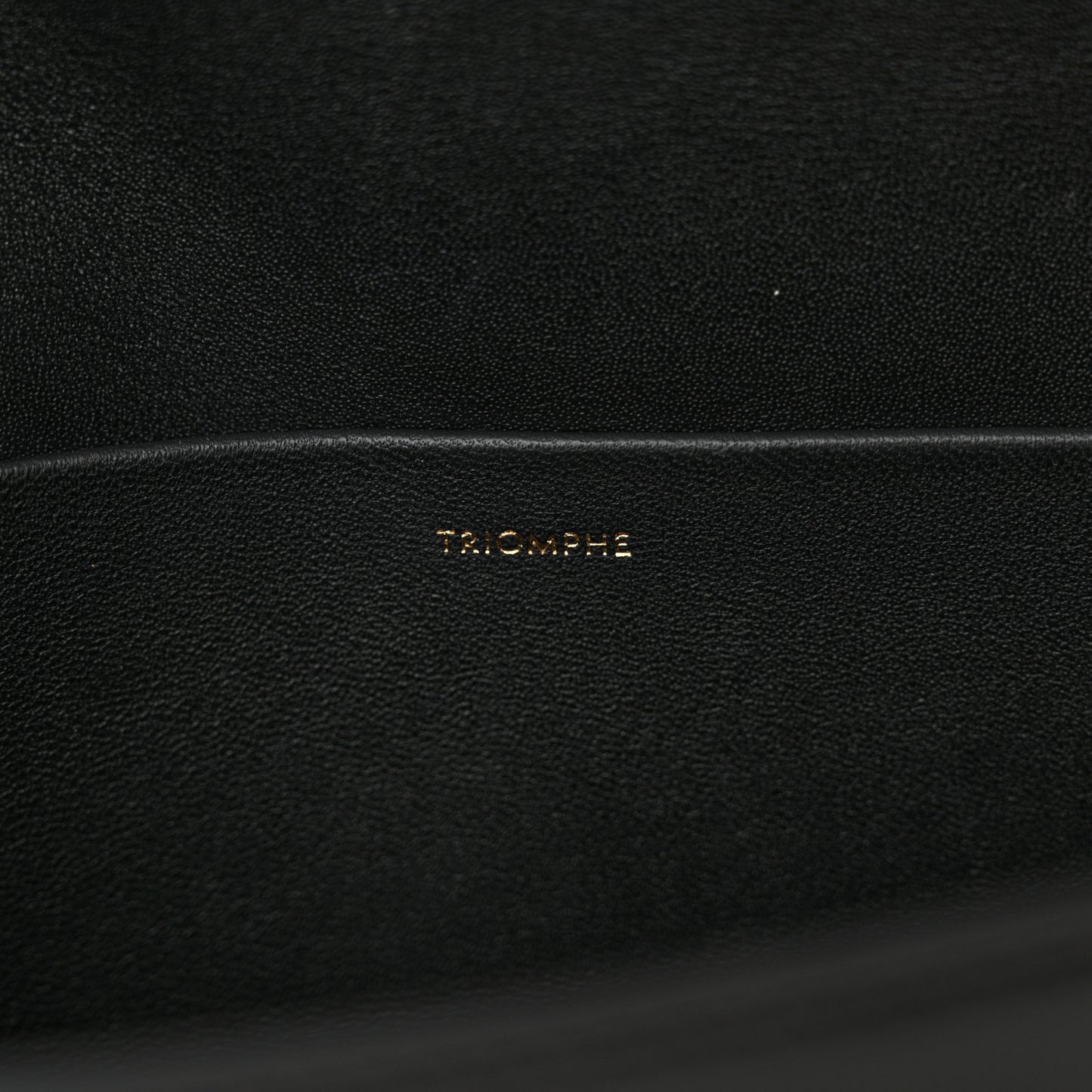 Shiny Calfskin Triomphe Shoulder Bag Black