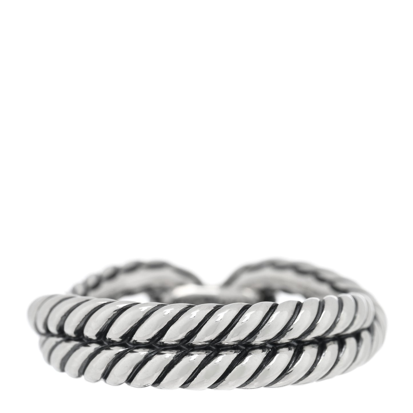 Sterling Silver 18K Yellow Gold Cable Loop Ring 54 6.75