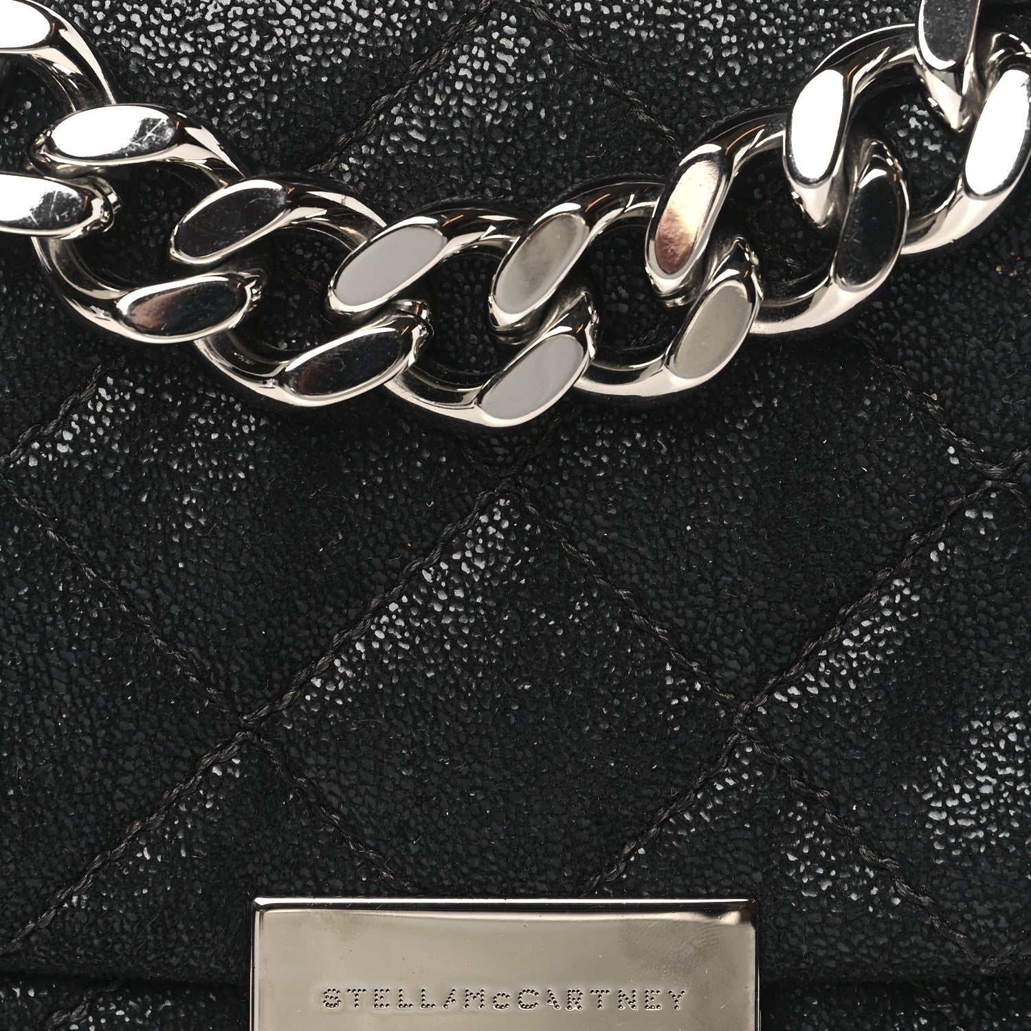 Stella McCartney Shaggy Deer Quilted Mini Beckett Chain Shoulder Bag Black 7 of 11