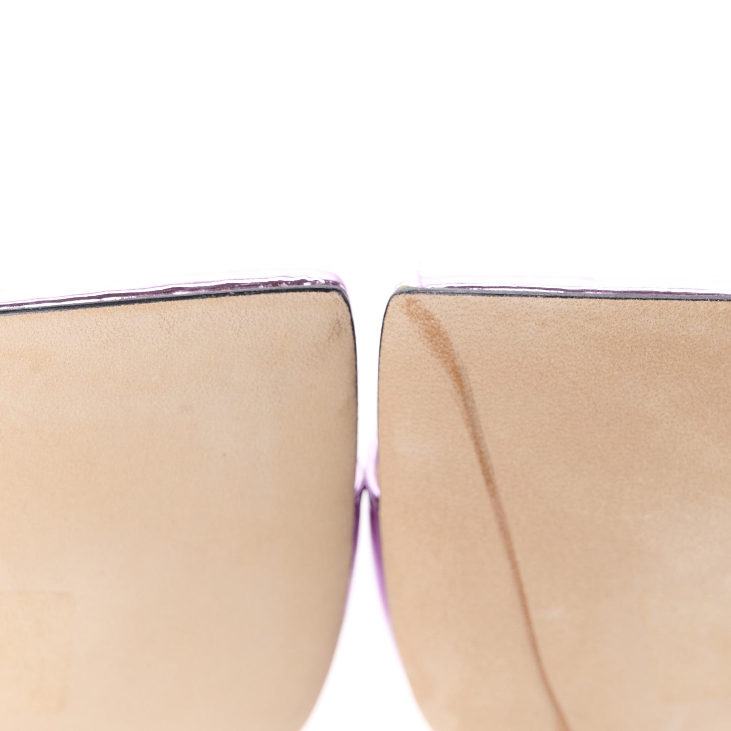 Metallic Calfskin Anise 95 Sandals 39.5 Purple