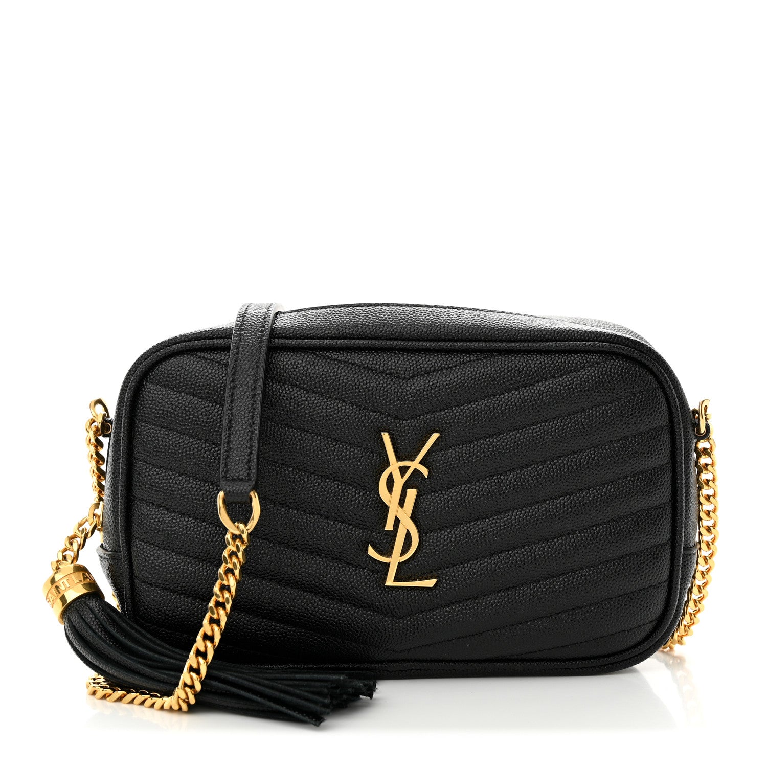 Saint Laurent Grain De Poudre Matelasse Monogram Mini Lou Camera Bag Black 1 of 12