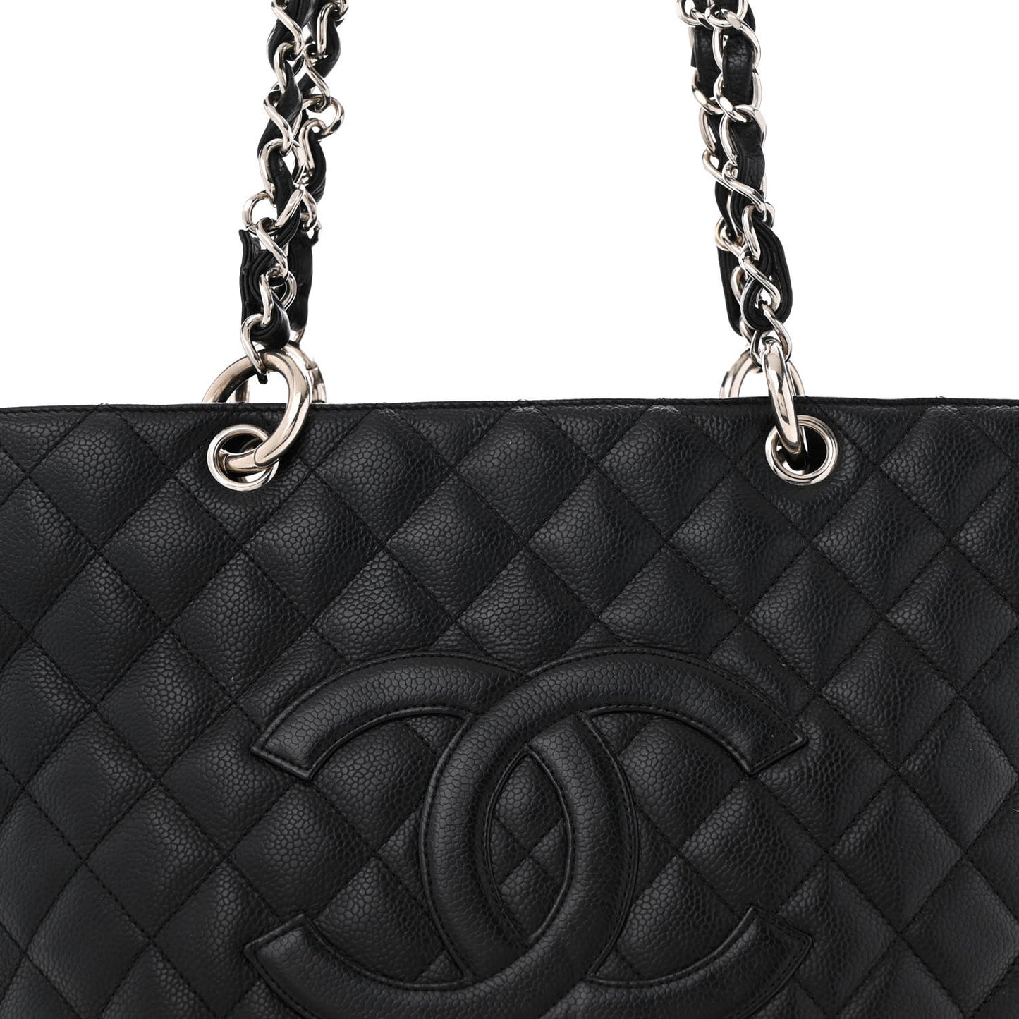 Caviar Quilted Grand Shopping Tote GST Black