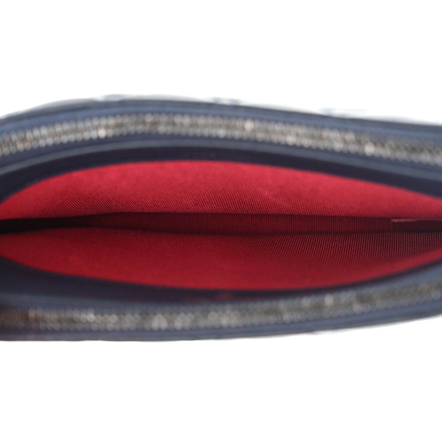 Aged Calfskin Quilted Small Gabrielle Clutch With Chain Navy Black