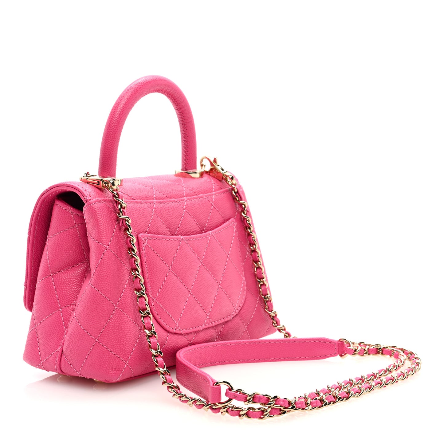 Caviar Quilted Extra Mini Coco Handle Flap Rose