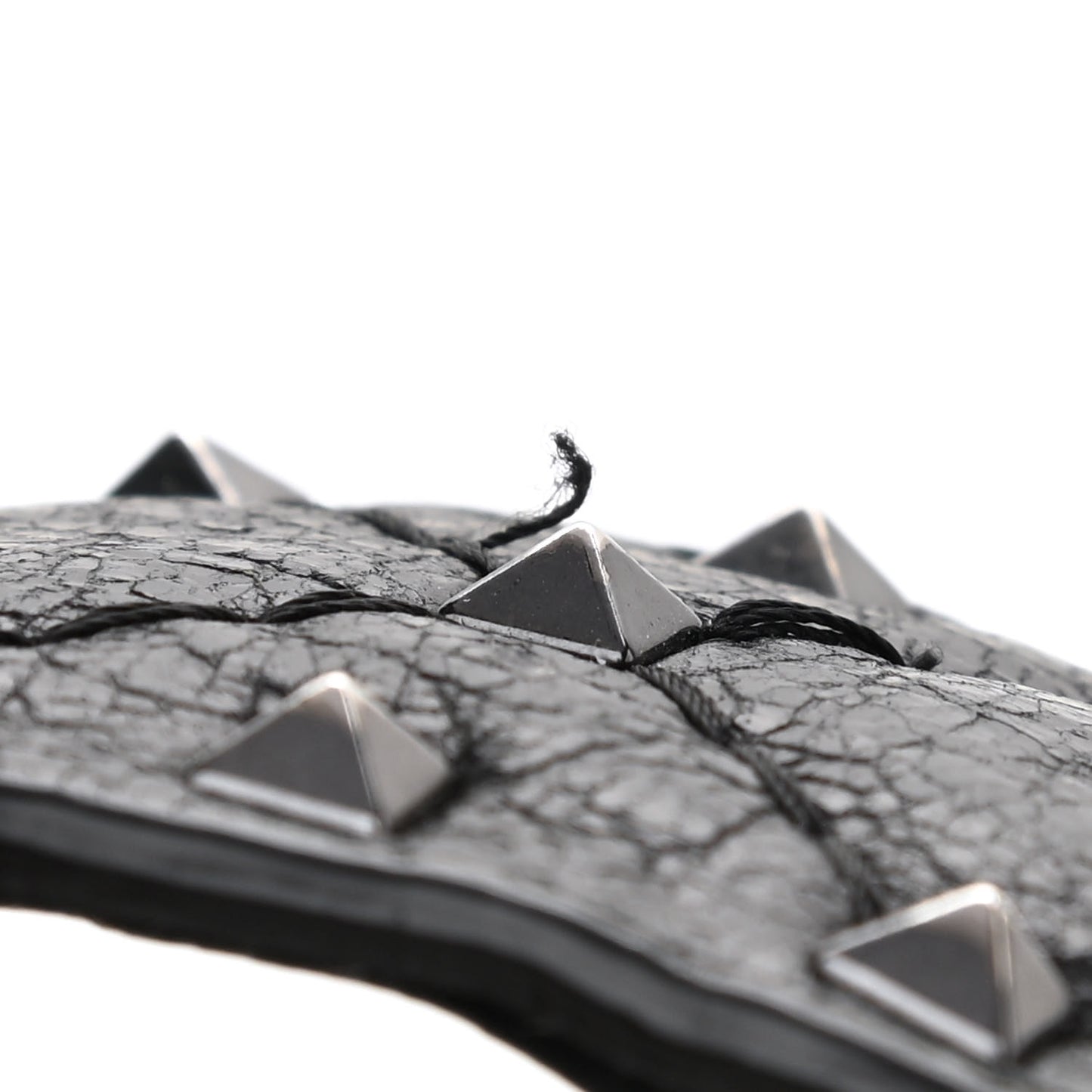 Craquele Nappa Small Rockstud Spike Shoulder Bag Black