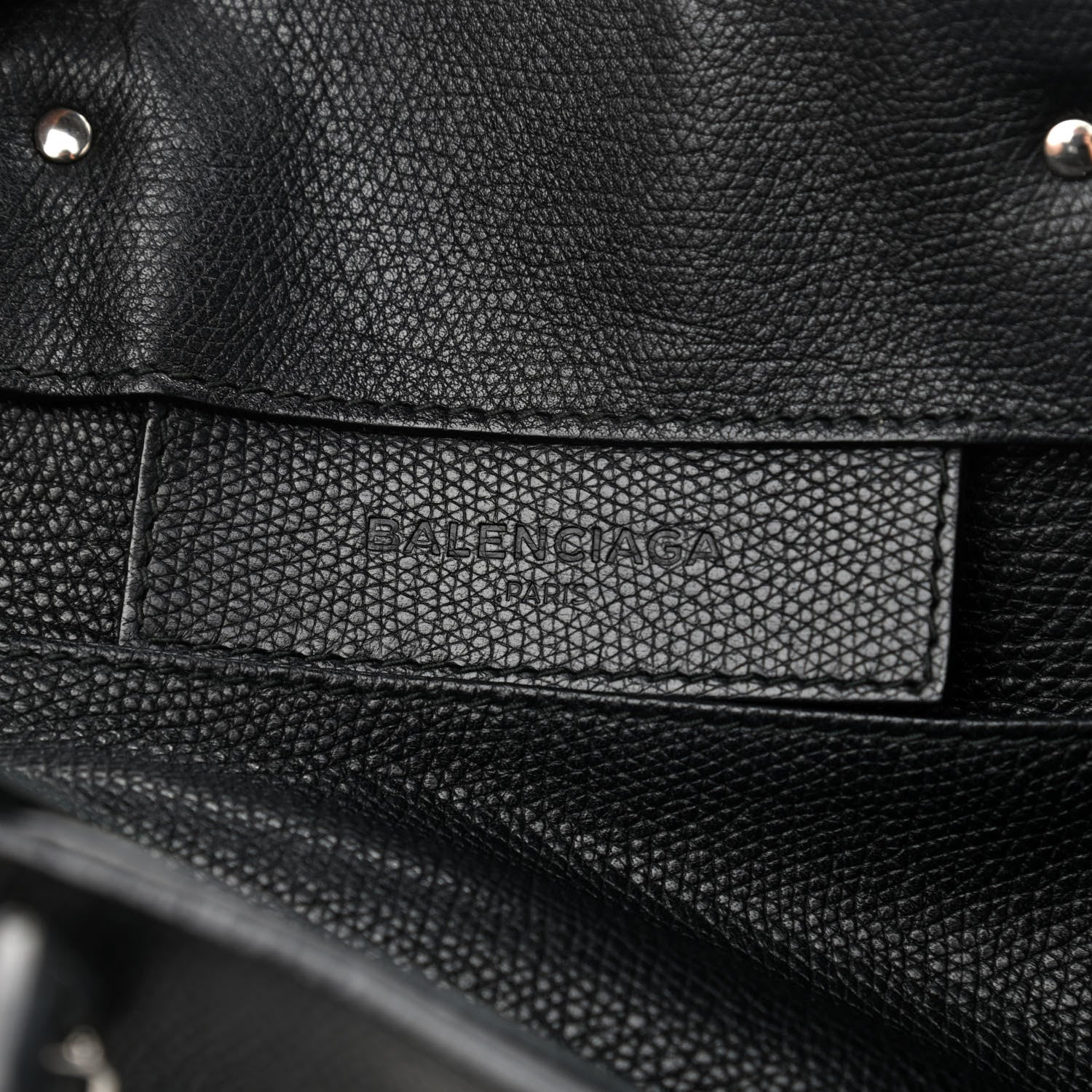 Balenciaga Grained Calfskin Plate Hardware Papier A6 Zip Around Tote Black 5 of 12
