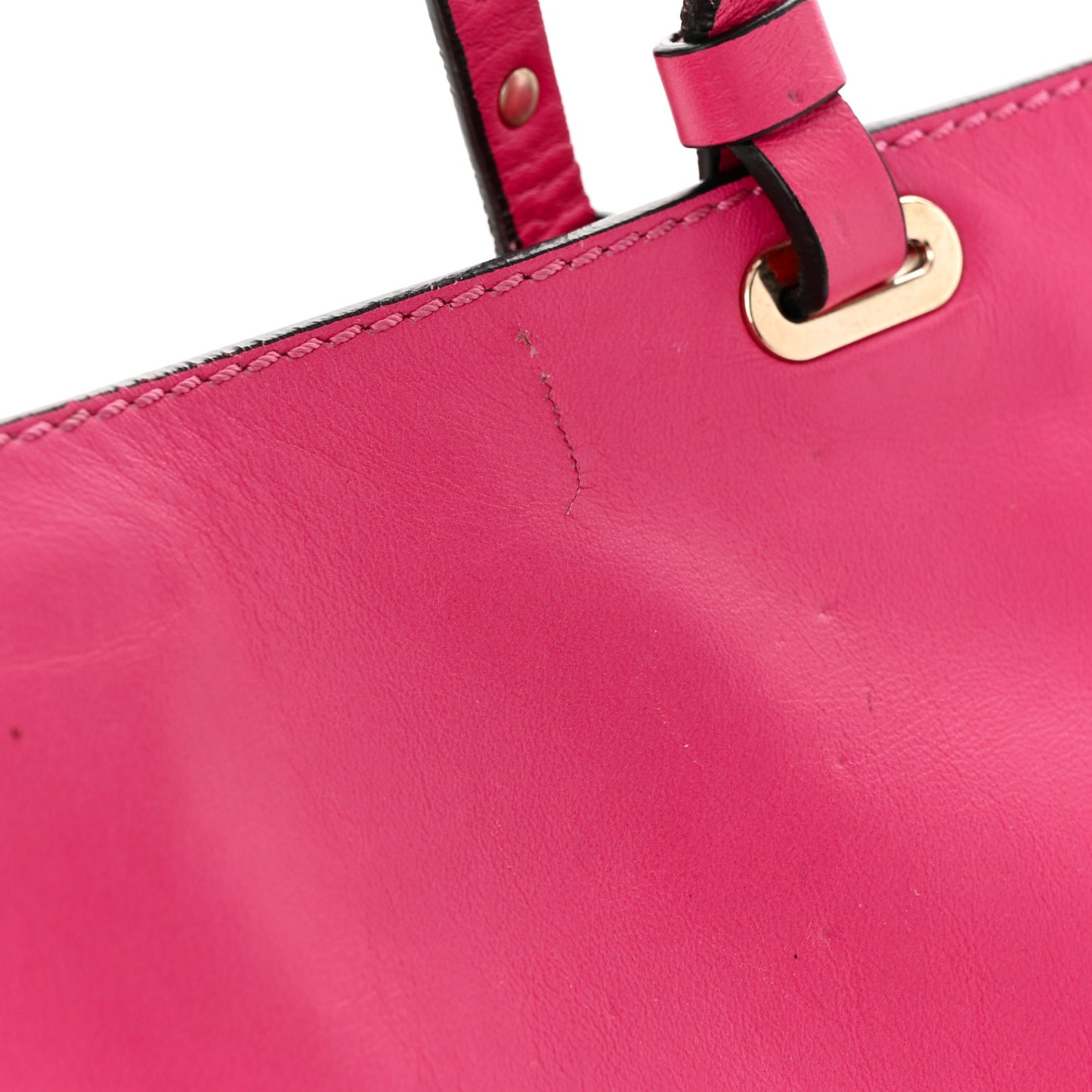 Vitello Medium Rockstud All Over Tote Pop Fuxia
