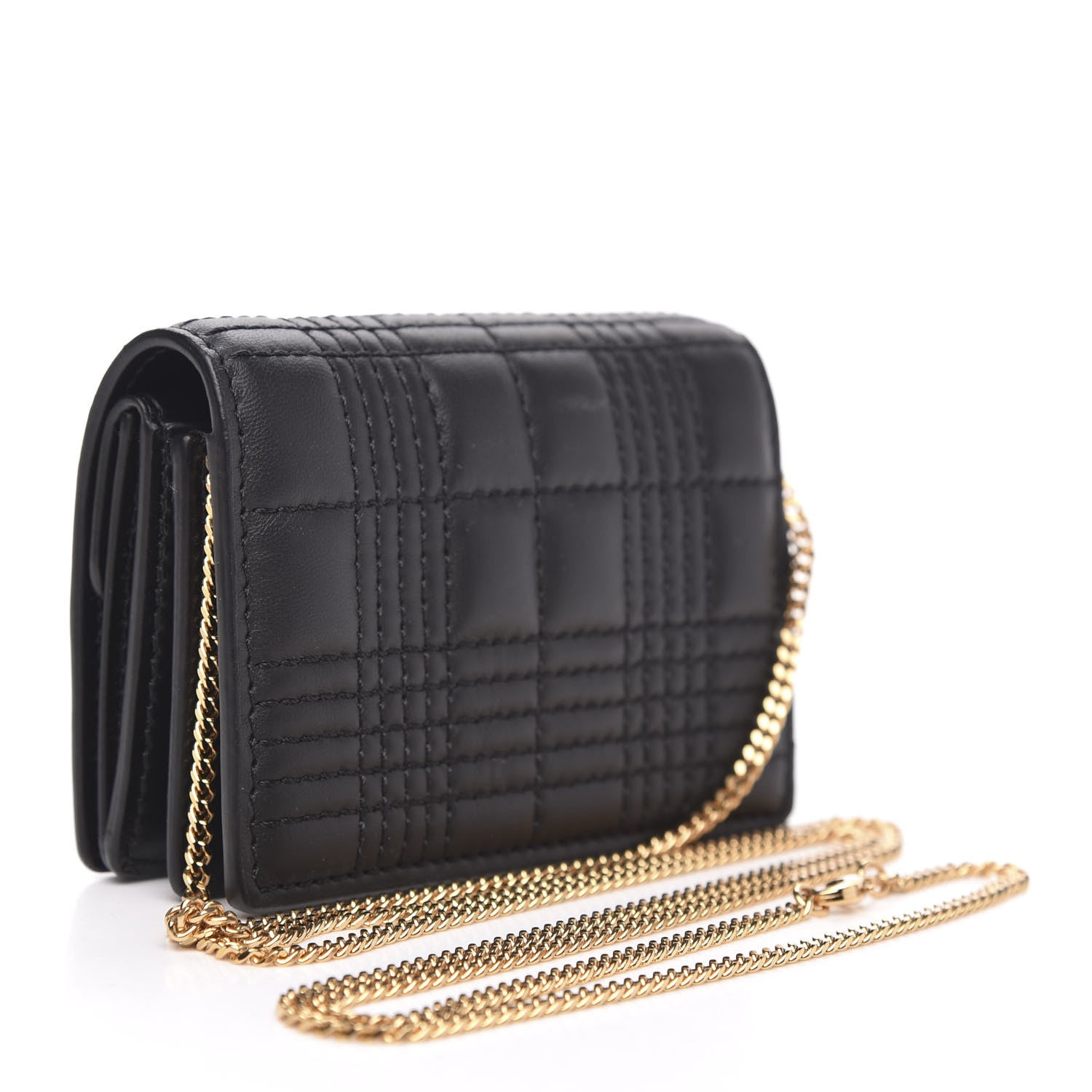 Burberry Lambskin Quilted Card Case With Detachable Strap Black 3 of 9