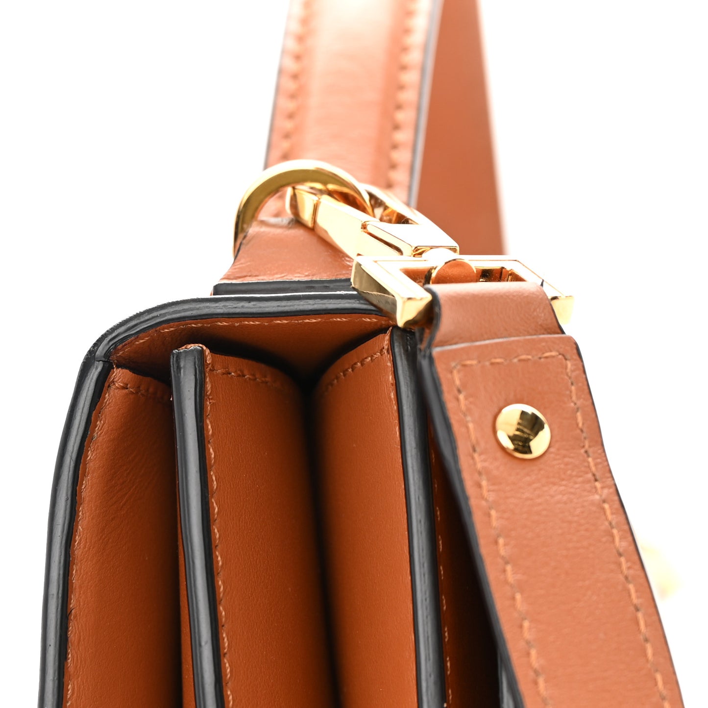 Vitello Barocco Virtus V Small Top Handle Shoulder Bag Brown