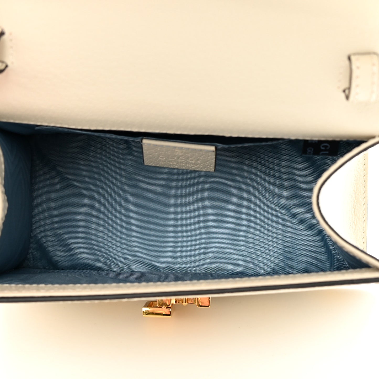 Textured Calfskin Bee Star Print Mini Sylvie Top Handle Bag Mystic White