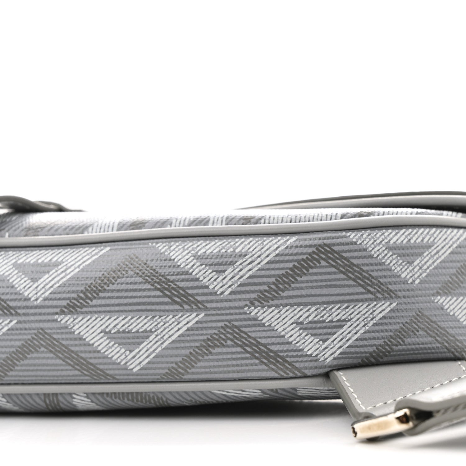 Christian Dior Coated Canvas Calfskin CD Diamond Mens Saddle Bag Gray 10 of 12