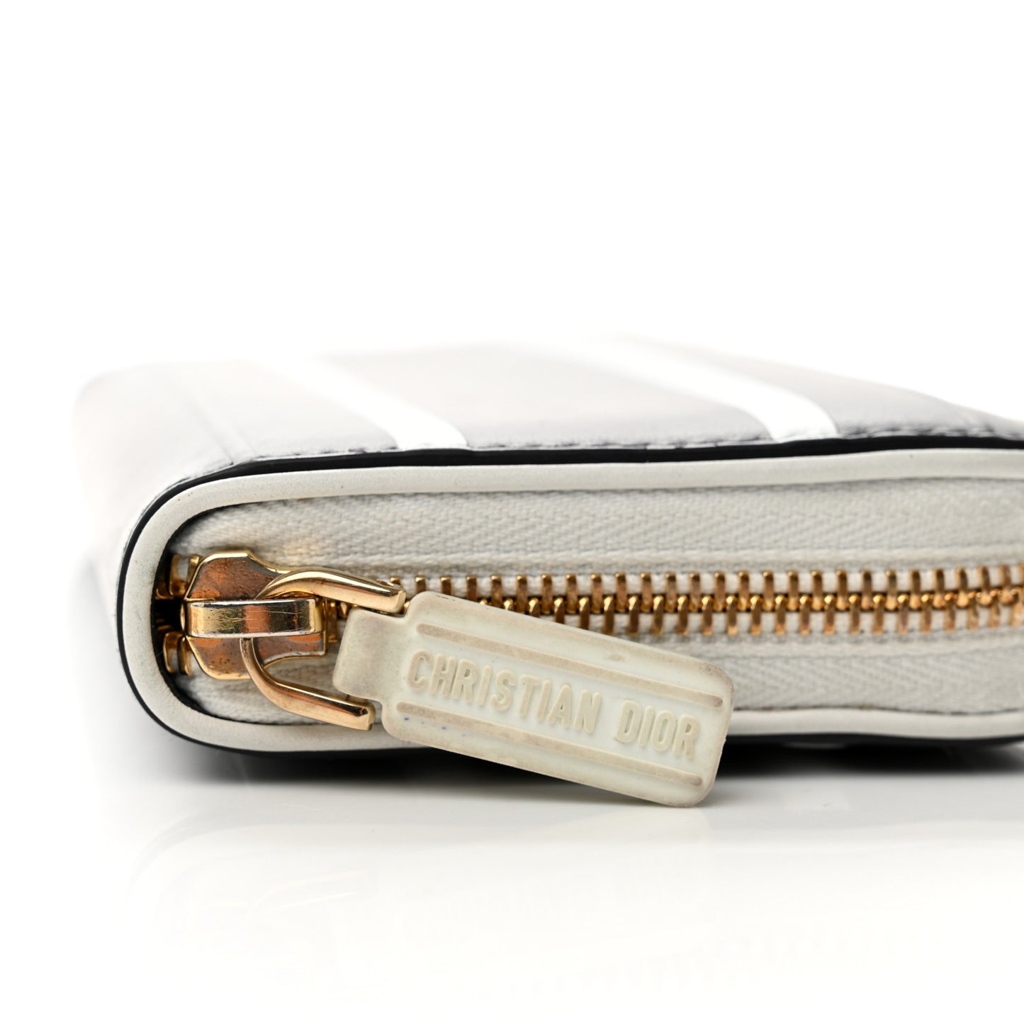 Calfskin Vibe Zip Wallet Blue White