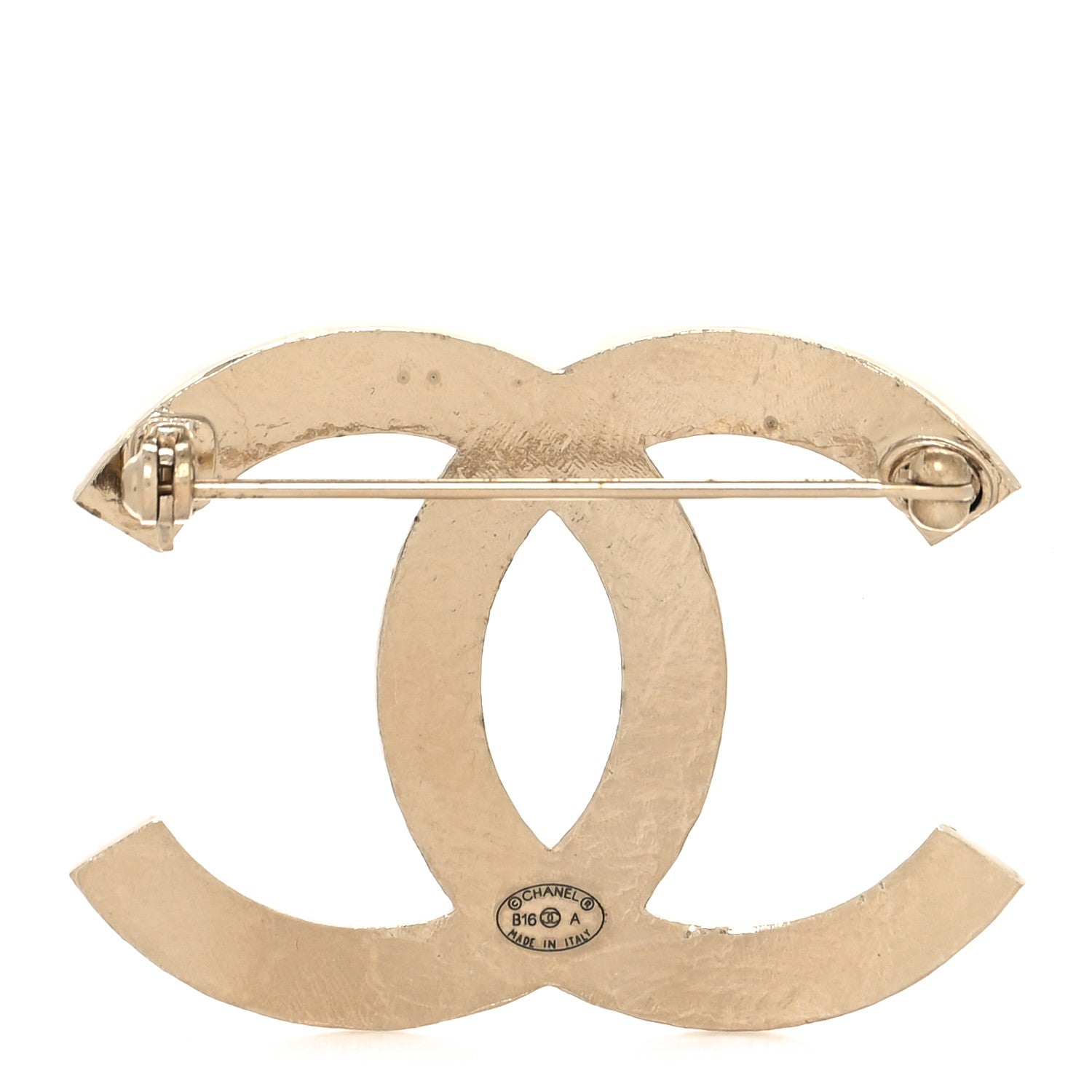 Chanel Quilted CC Brooch Light Gold 3 of 4