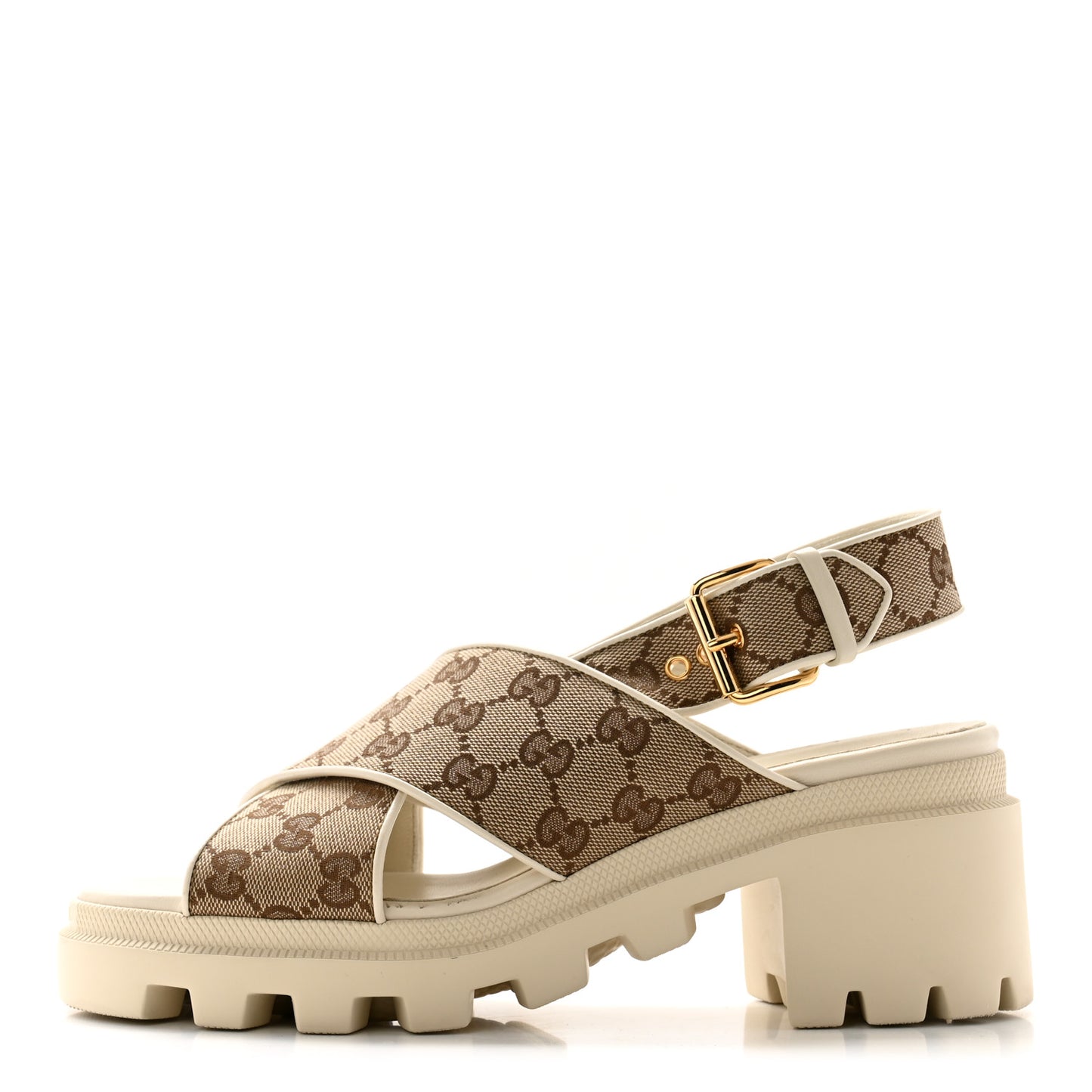 Monogram Granada Kid Trip 40/72mm Lug Sole Sandals 39.5 Beige Ebony Mystic White