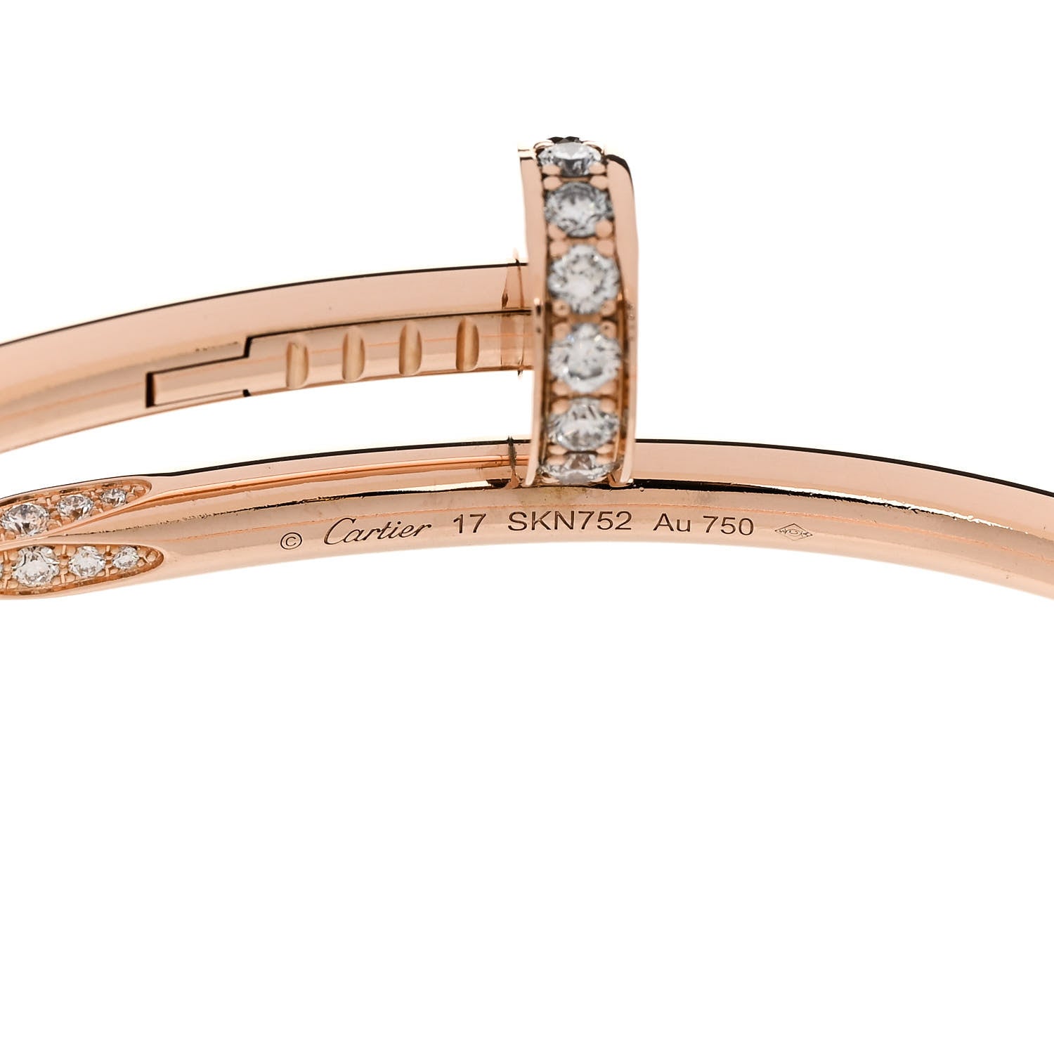 Cartier 18K Pink Gold Diamond Juste Un Clou Bracelet 17 4 of 4