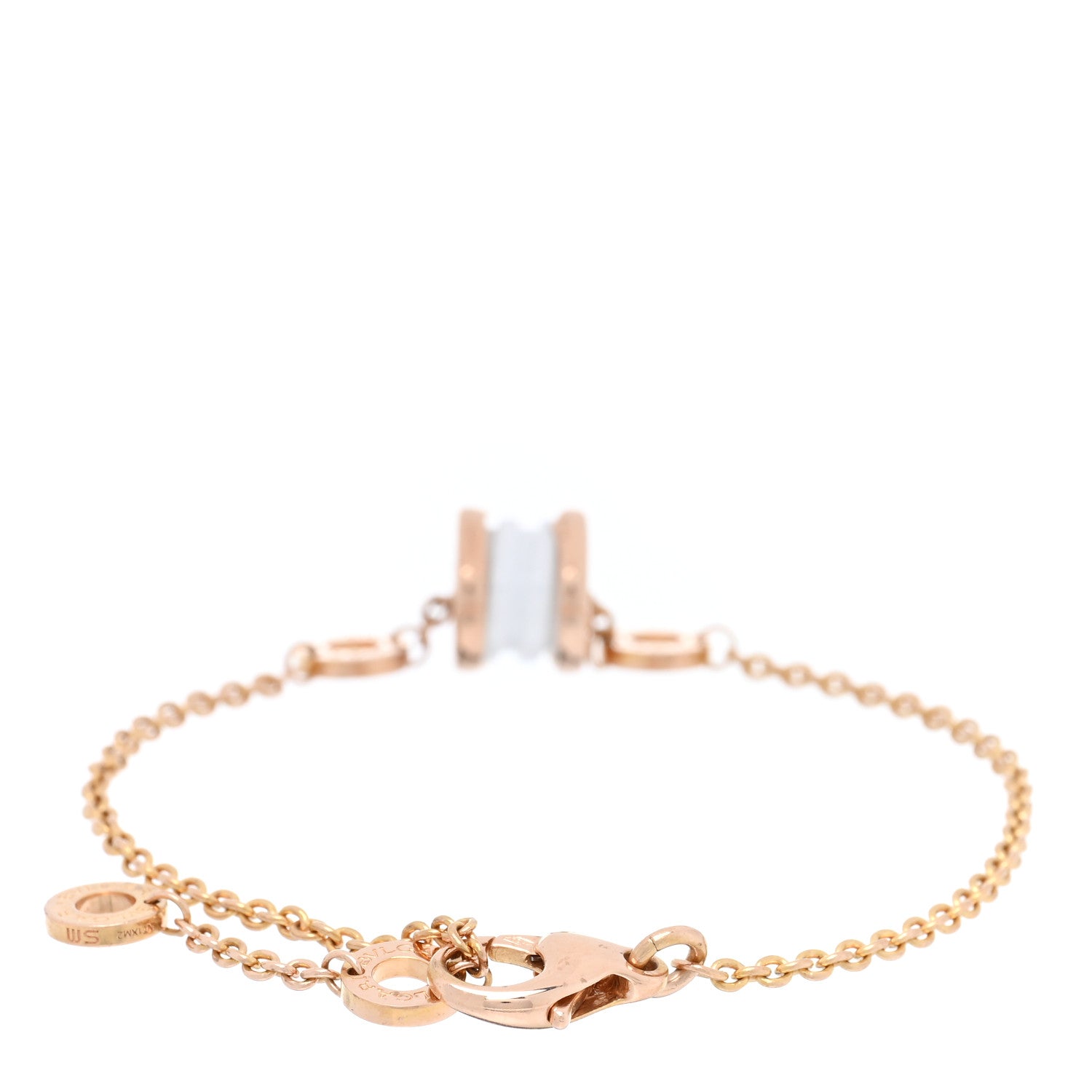 Bulgari 18K Rose Gold White Ceramic B.Zero1 Bracelet SM 2 of 4