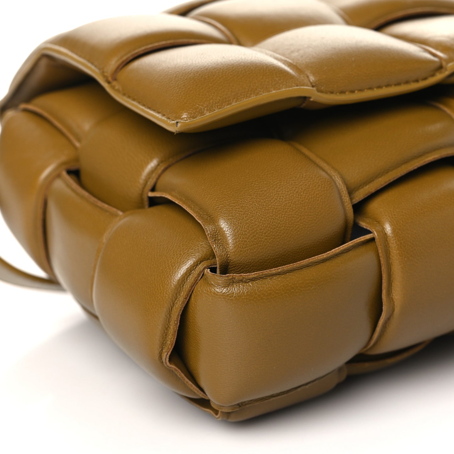 Nappa Maxi Intreccio Padded Cassette Crossbody Bag Acorn