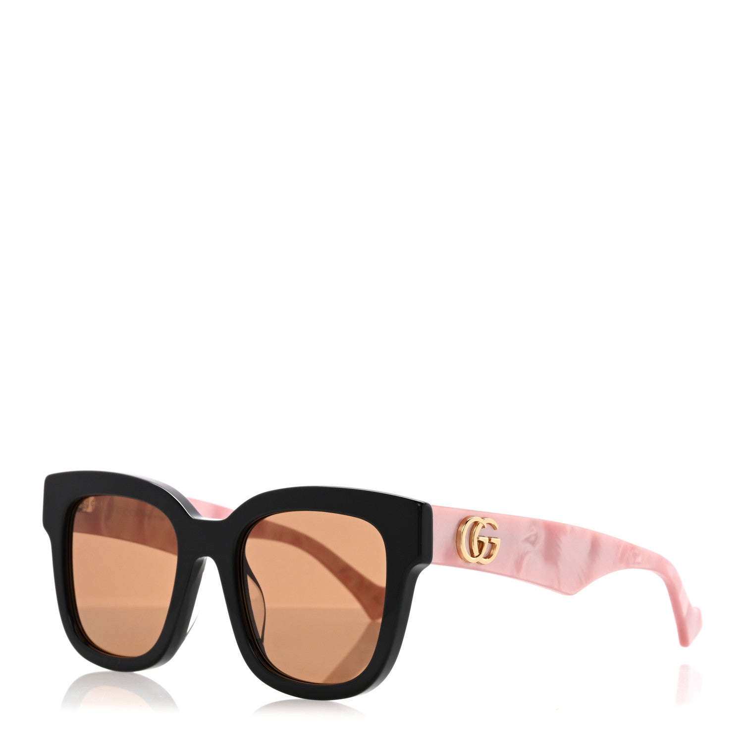 Gucci Rectangle 52mm Frame Sunglasses GG0998/S Black Pink 