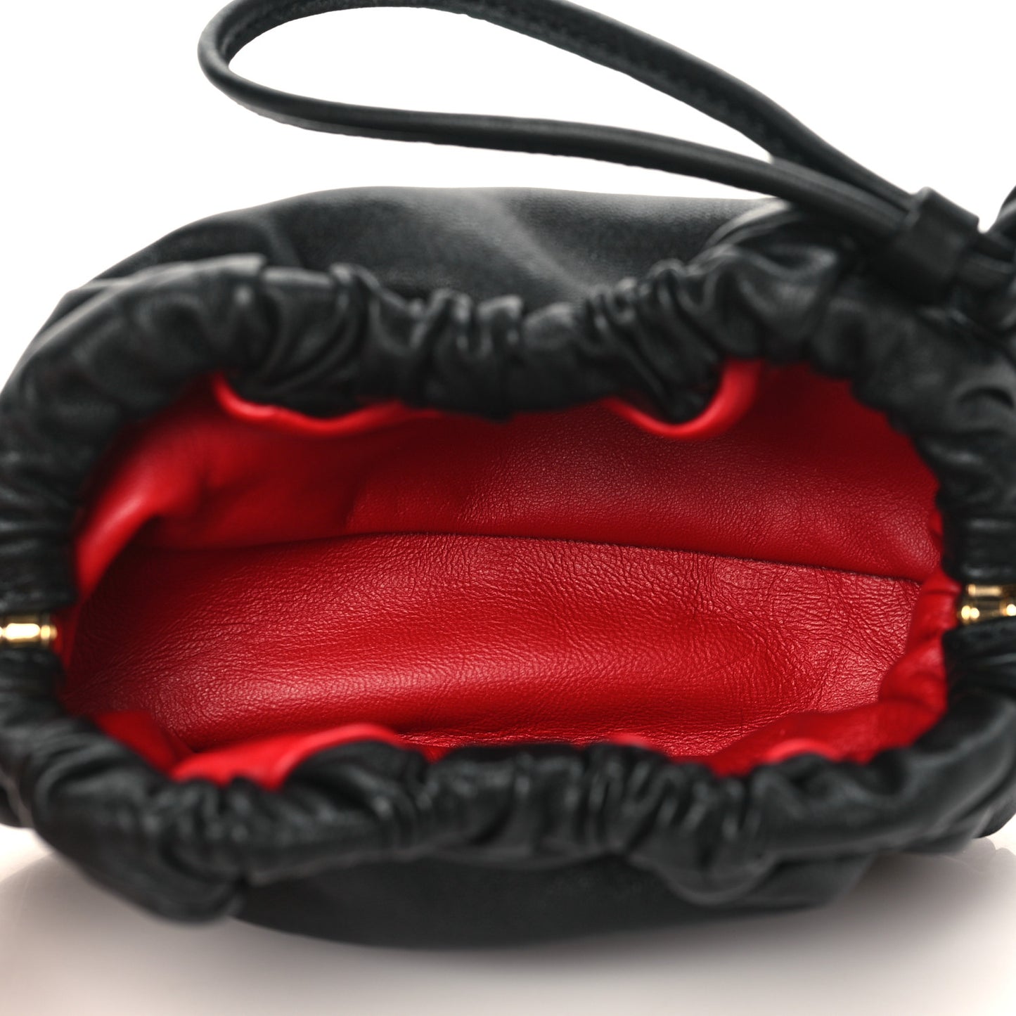 Lambskin Mini Cloud Wristlet Black Flamma