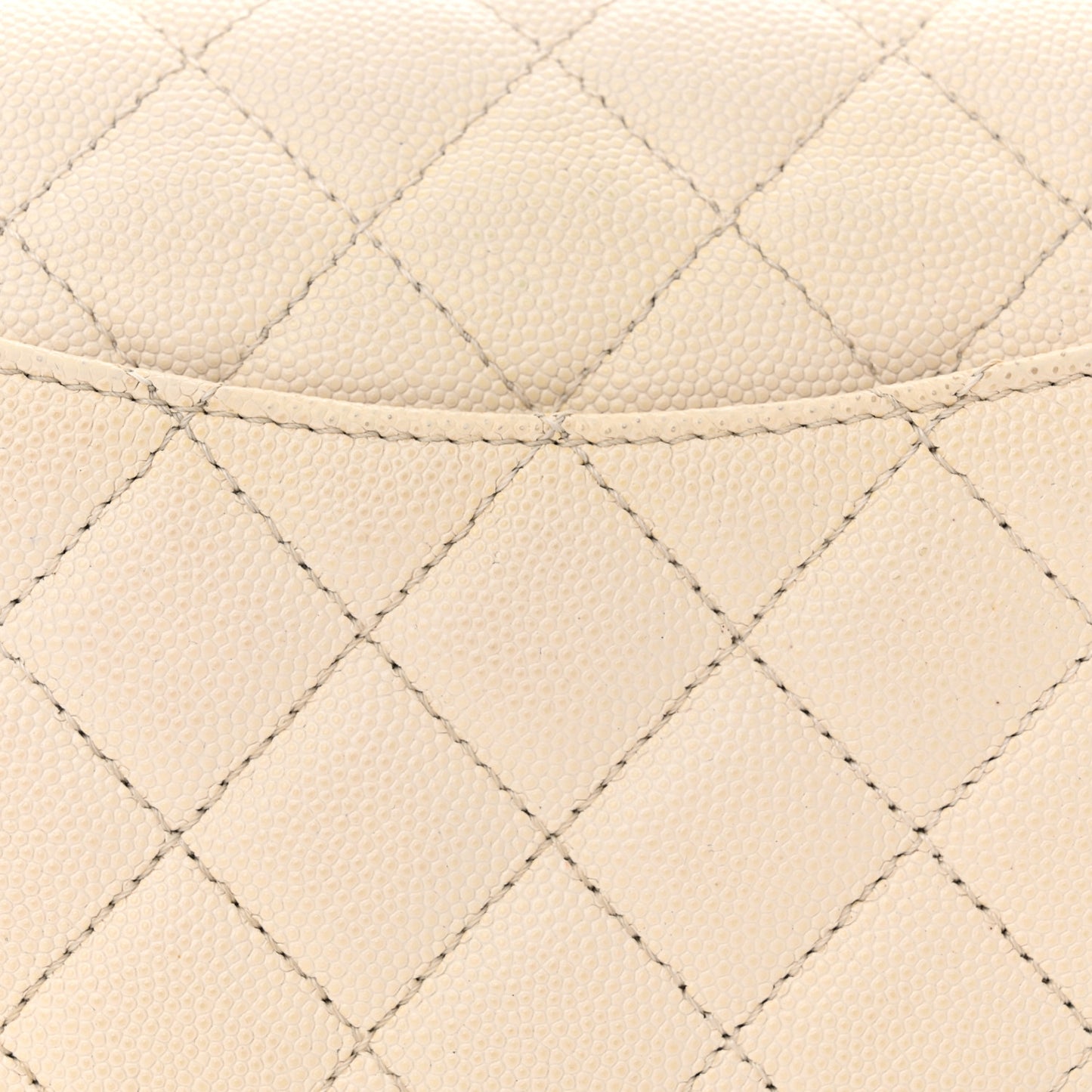 Caviar Quilted Mini Rectangular Flap White