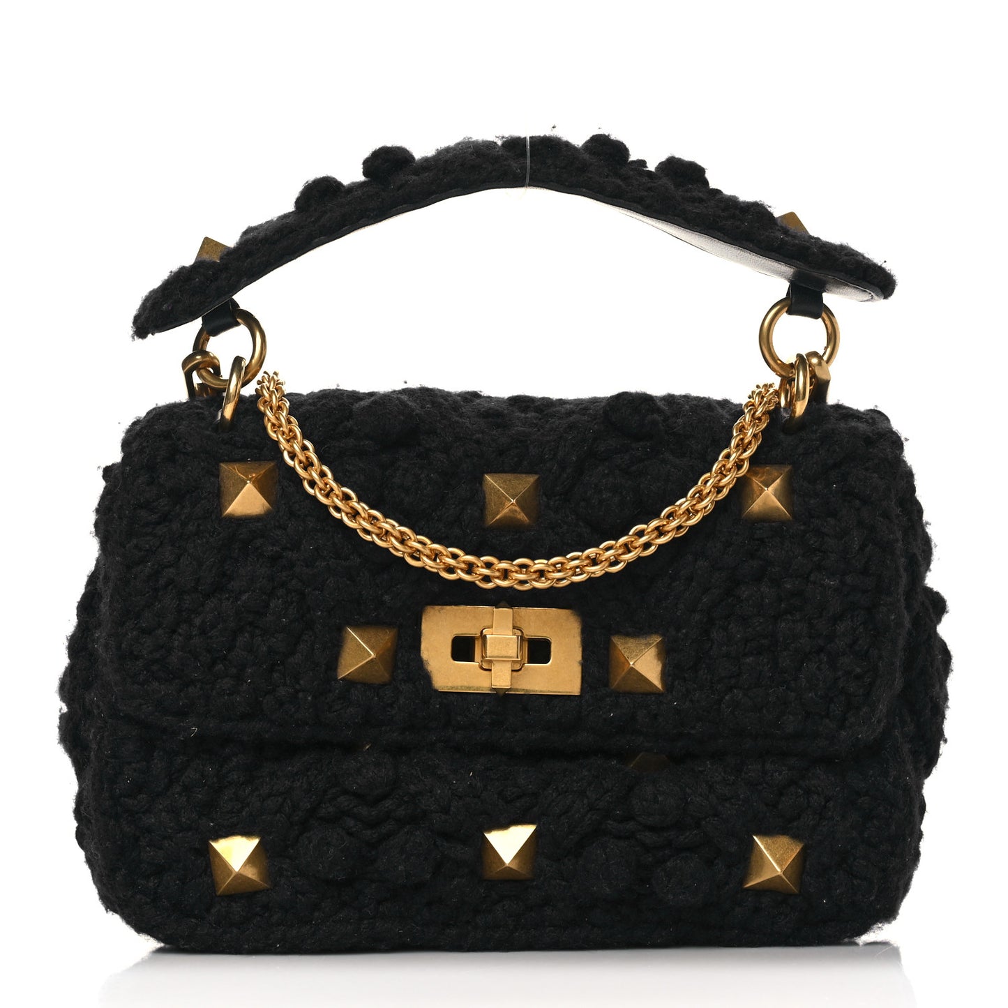 Cashmere Medium Roman Stud Shoulder Bag Marine