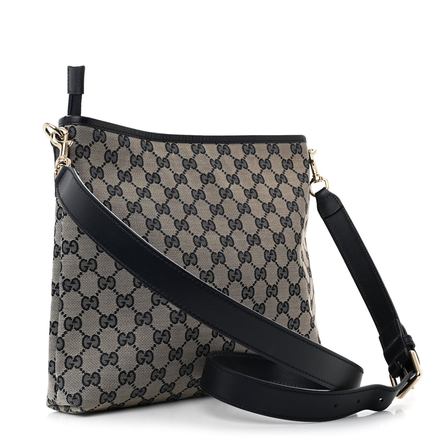 GG Supreme Monogram Web Flat Messenger Bag Navy