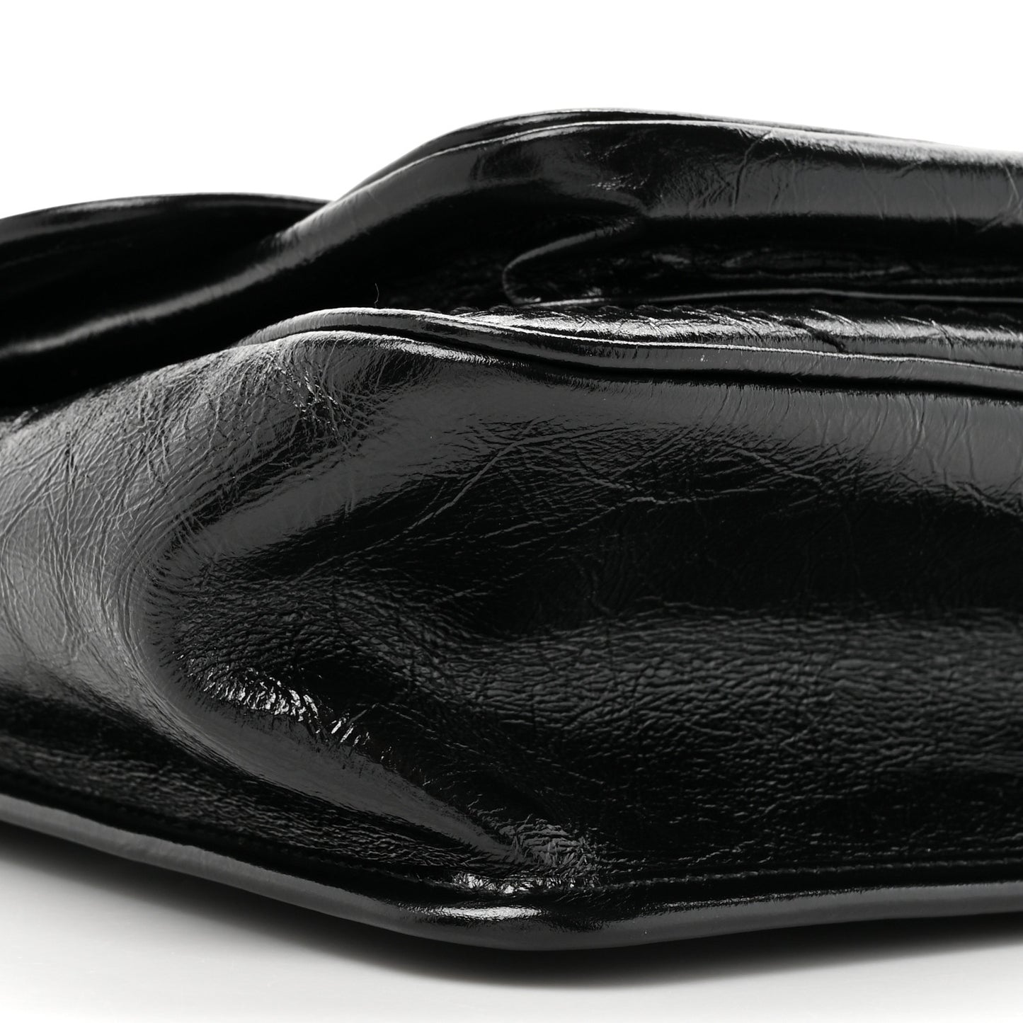 Crinkled Calfskin Matelasse Monogram Medium Niki Chain Satchel Black