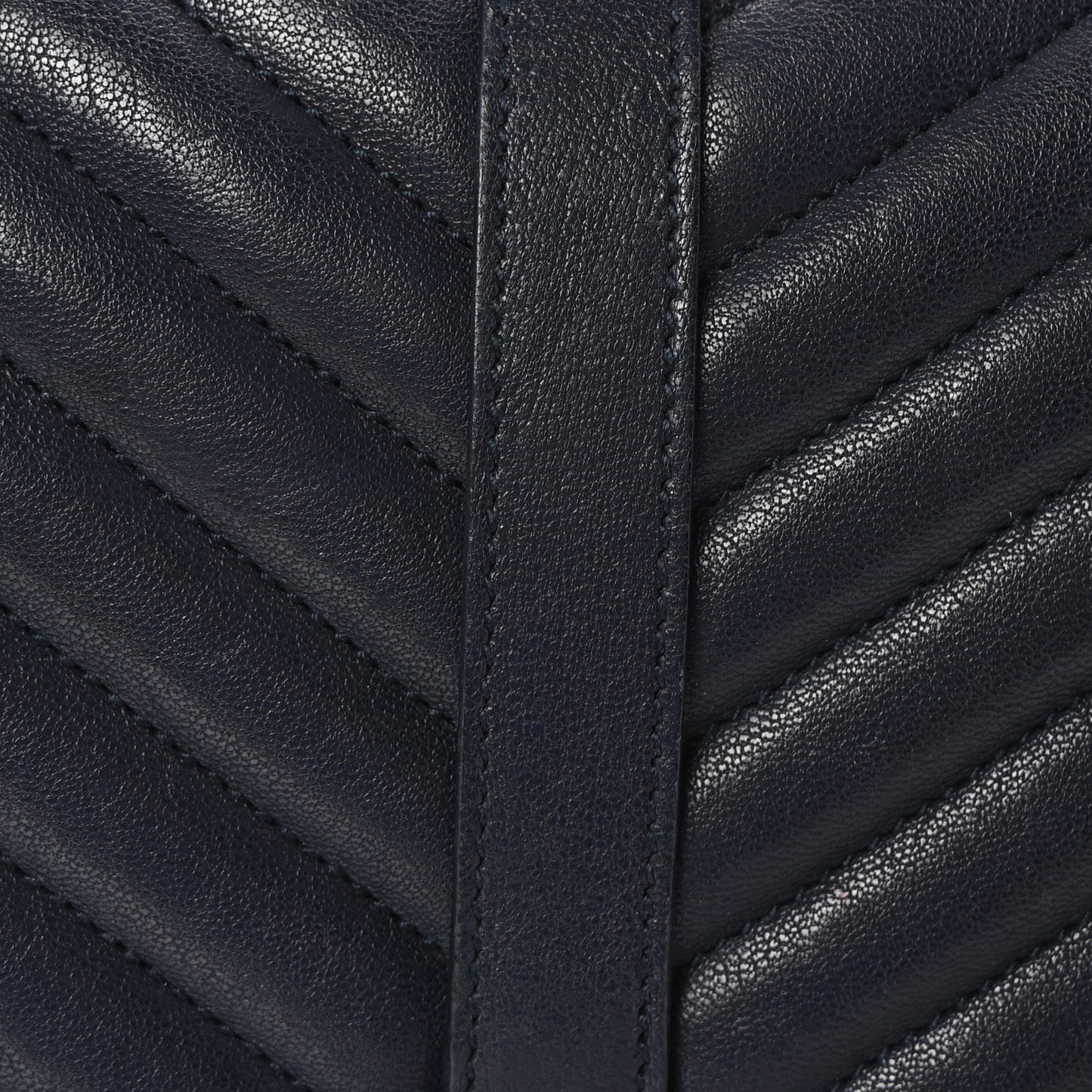 Sheepskin Matelasse Chevron Monogram Large College Satchel Deep Marine