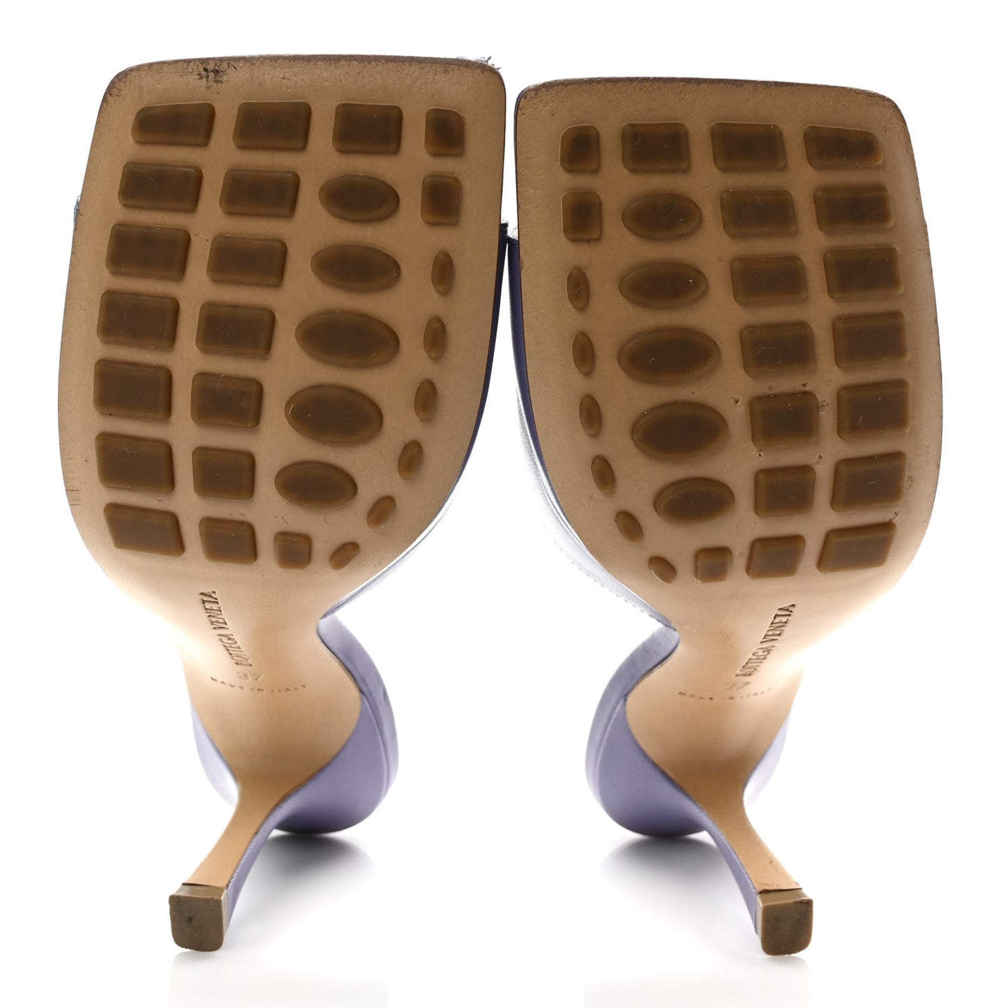 Lambskin Stretch Mule Sandals 37 Lavender
