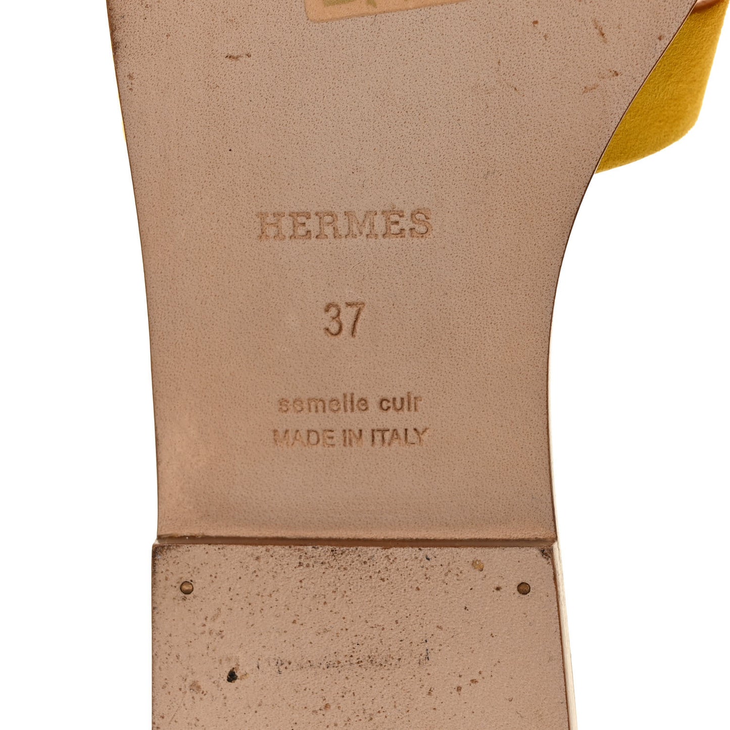 Suede Goatskin Oran Sandals 37 Jaune Sable