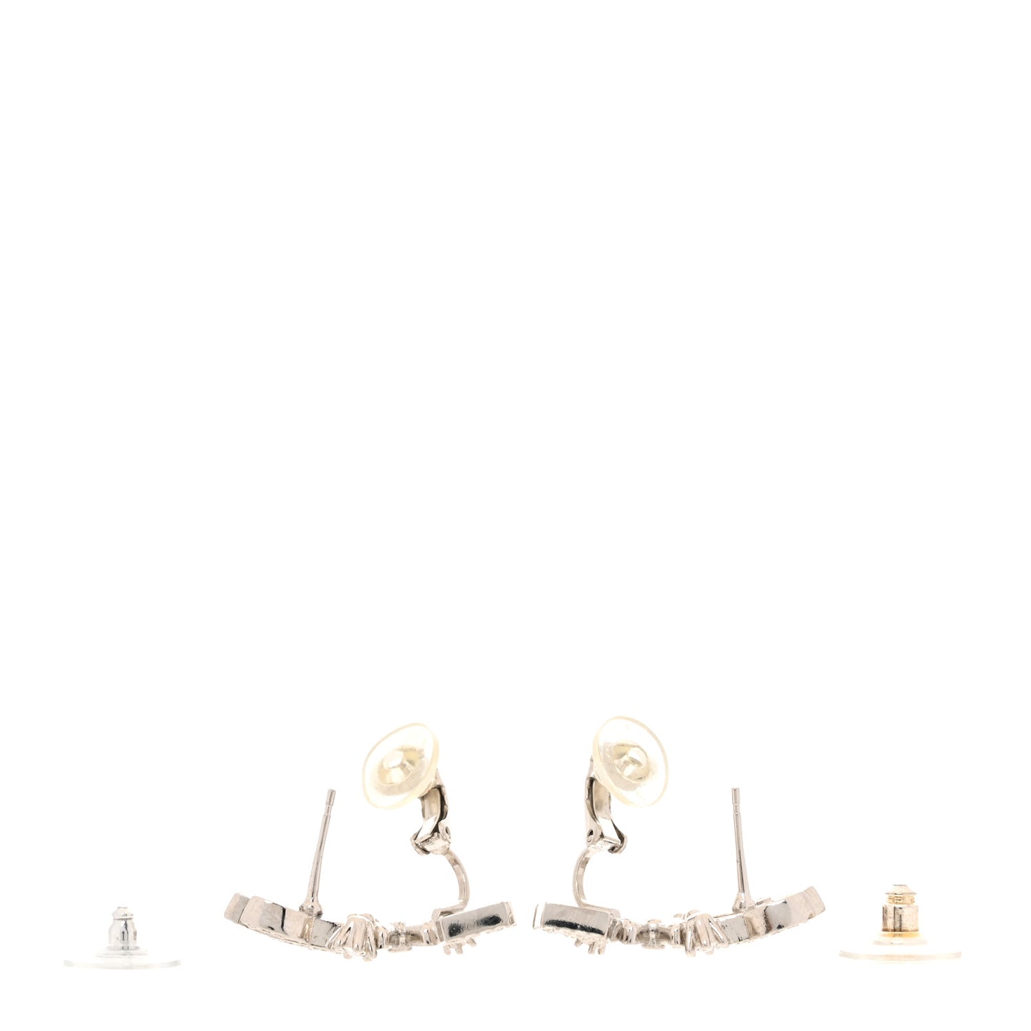 Crystal Star 5 CC Earrings Silver