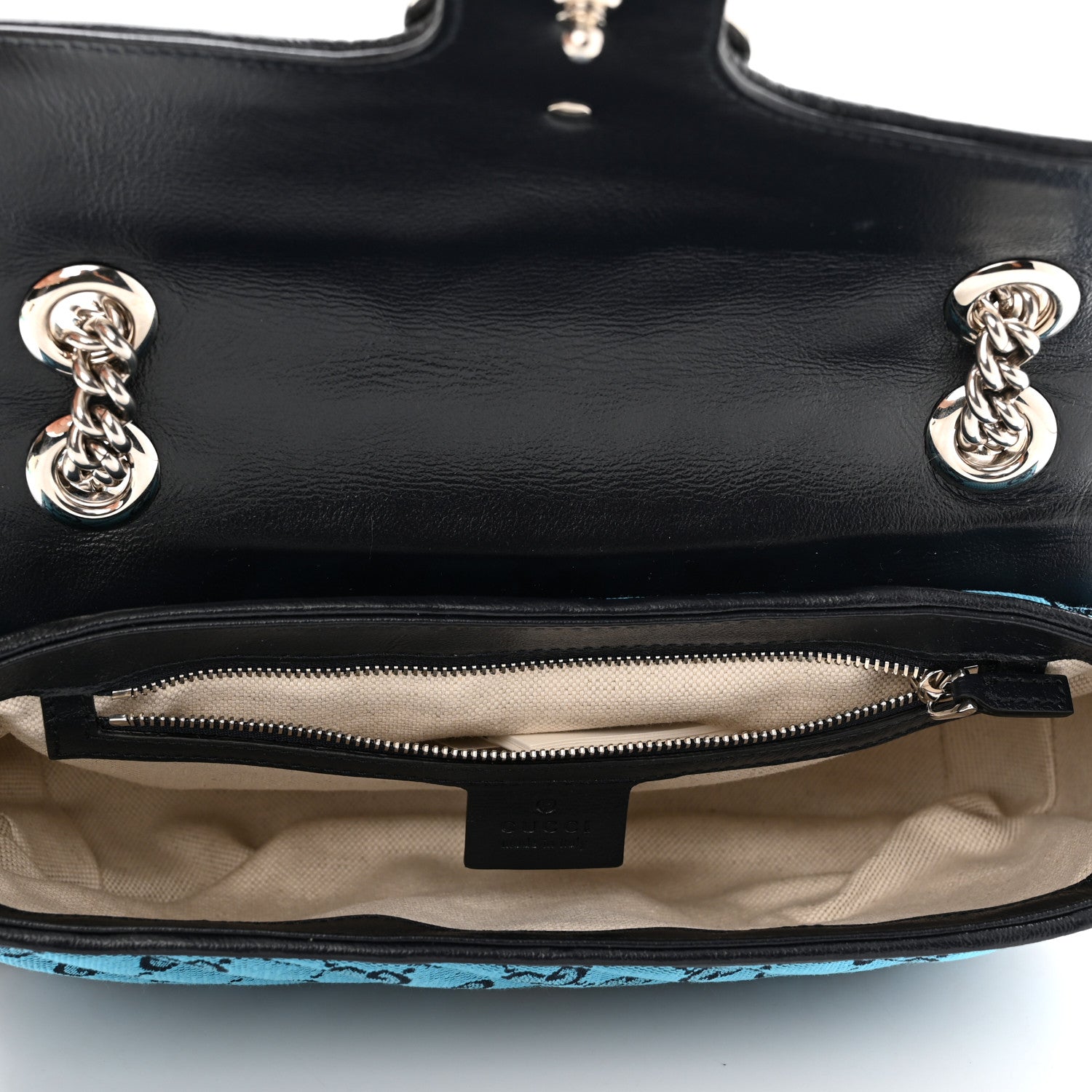 Gucci Monogram Multicolor Matelasse Diagonal Small GG Marmont Shoulder Bag Light Blue 5 of 10