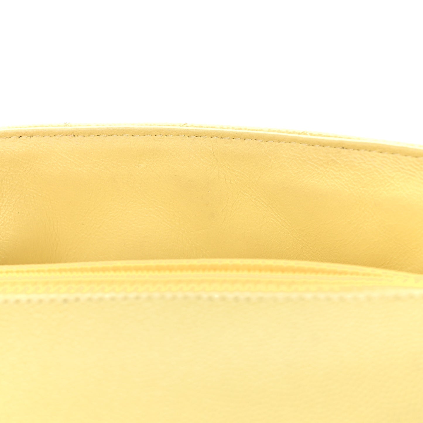 Caviar Quilted Mini Rectangular Flap Light Yellow