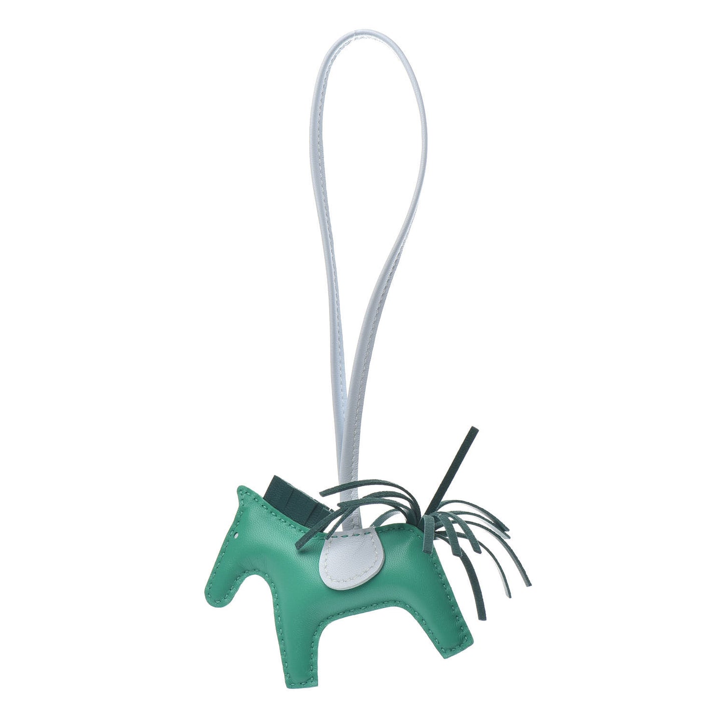 Milo Lambskin Grigri Rodeo Horse Bag Charm PM Menthe Malachite Brume