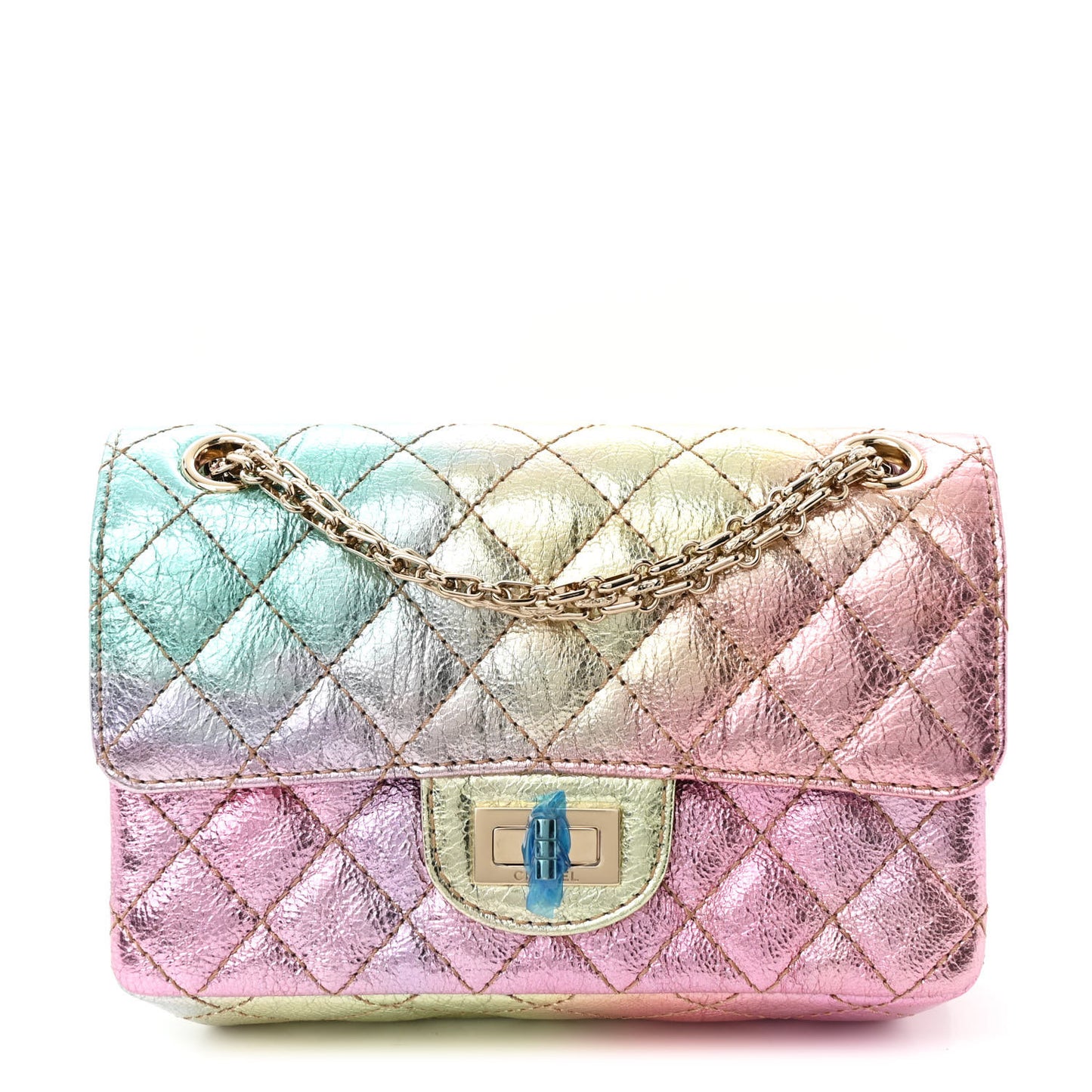 Metallic Goatskin Quilted Mini 2.55 Reissue Flap Multicolor