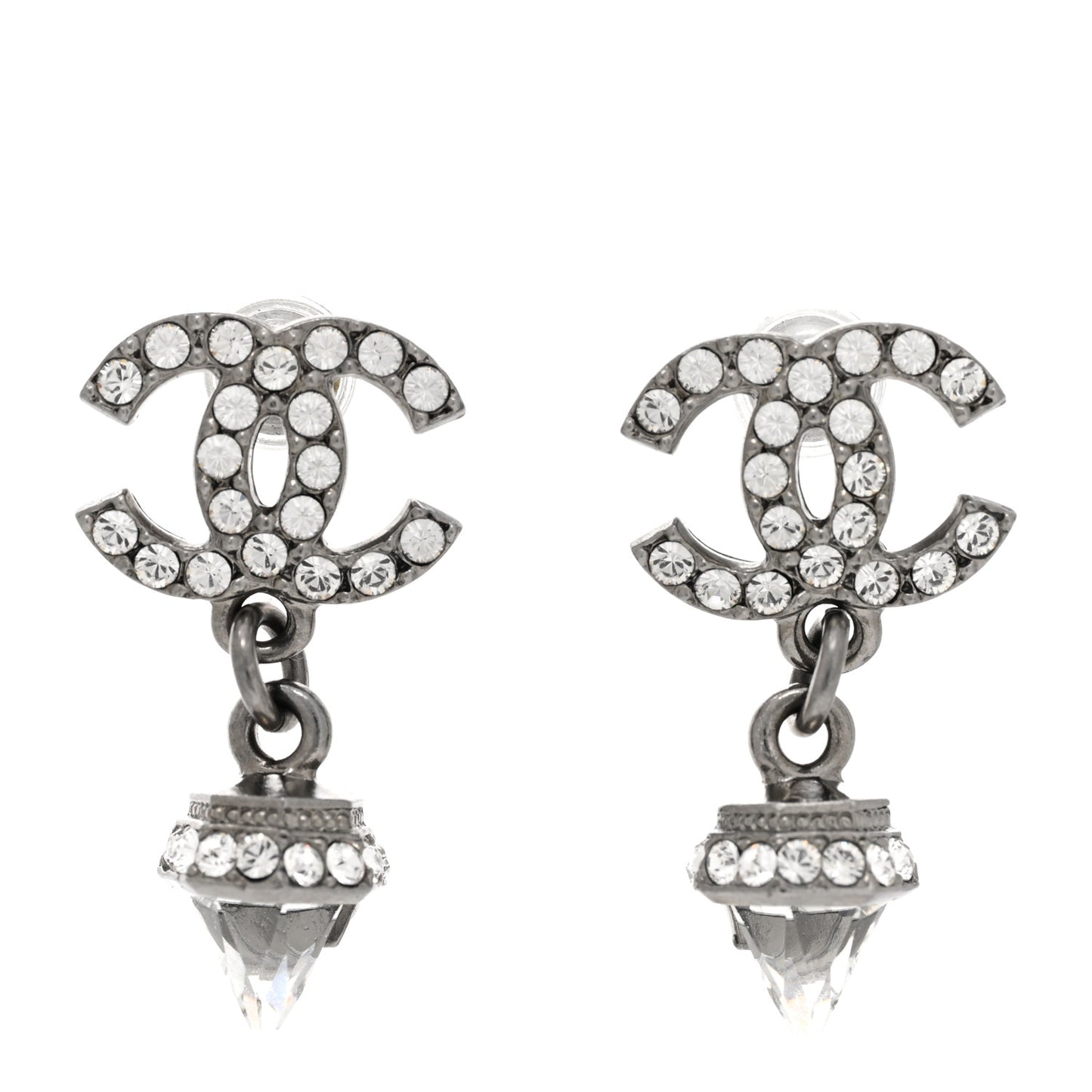 Ruthenium CC Crystal Drop Earrings