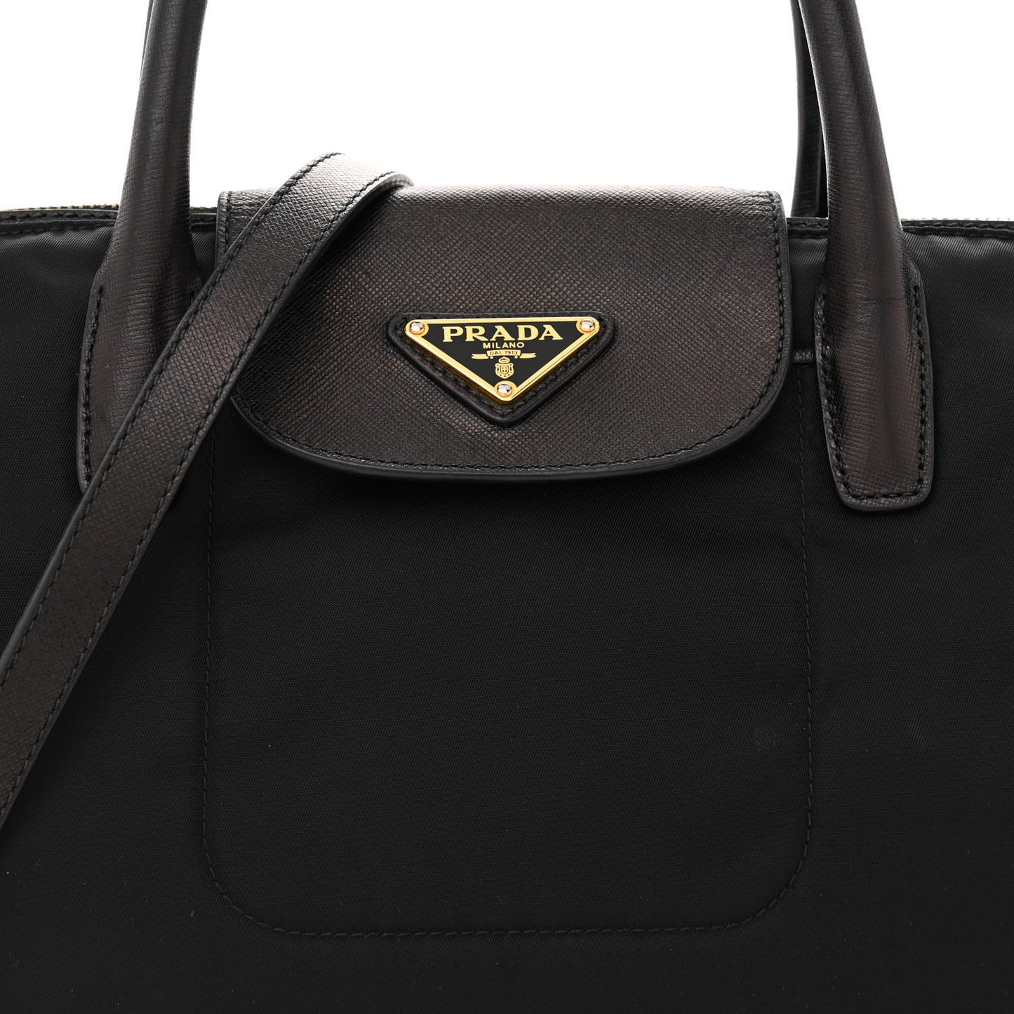 Tessuto Nylon Saffiano Tote Black