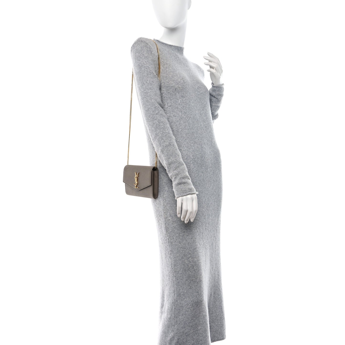 Grain De Poudre Monogram Uptown Chain Wallet Taupe