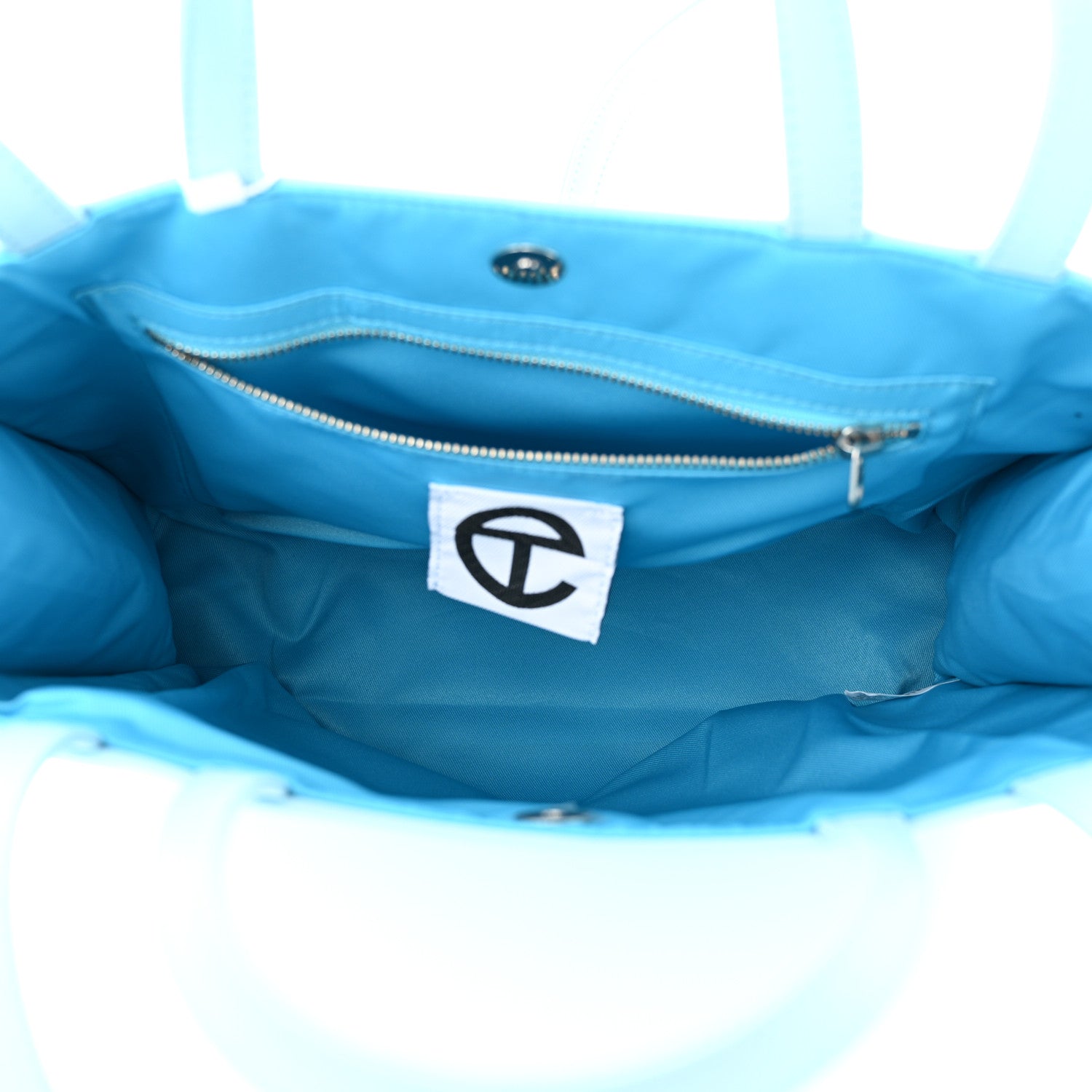 Telfar Vegan Leather Medium Shopping Bag Pool Blue 5 of 10