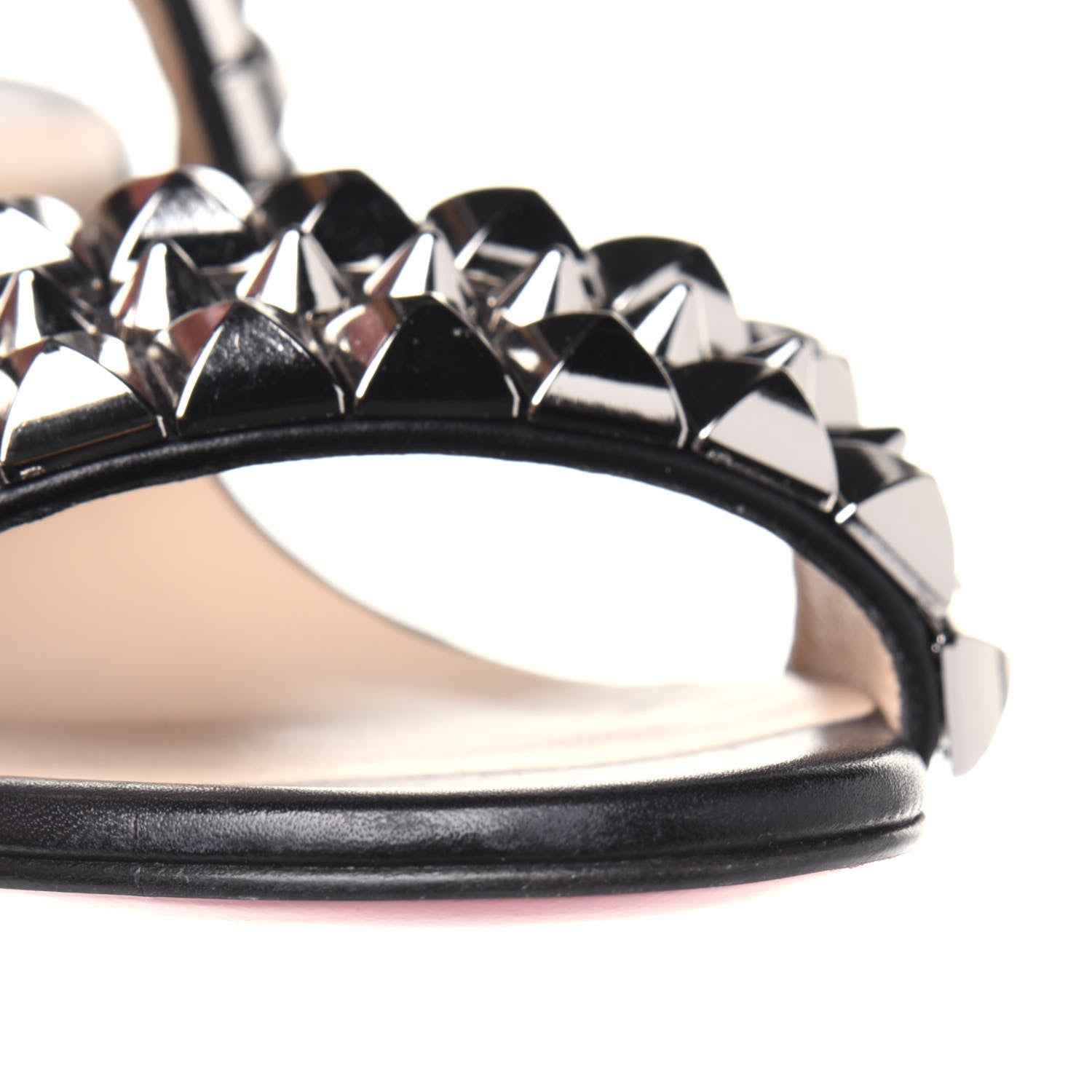 Christian Louboutin Calfskin Studded Tina Goes Mad 55 Slide Sandals 36.5 Black 8 of 9