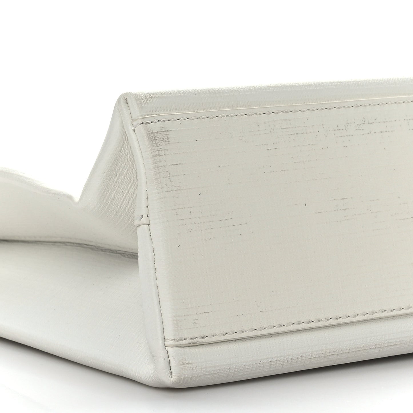 Calfskin Small Logo North South Shopping Tote White