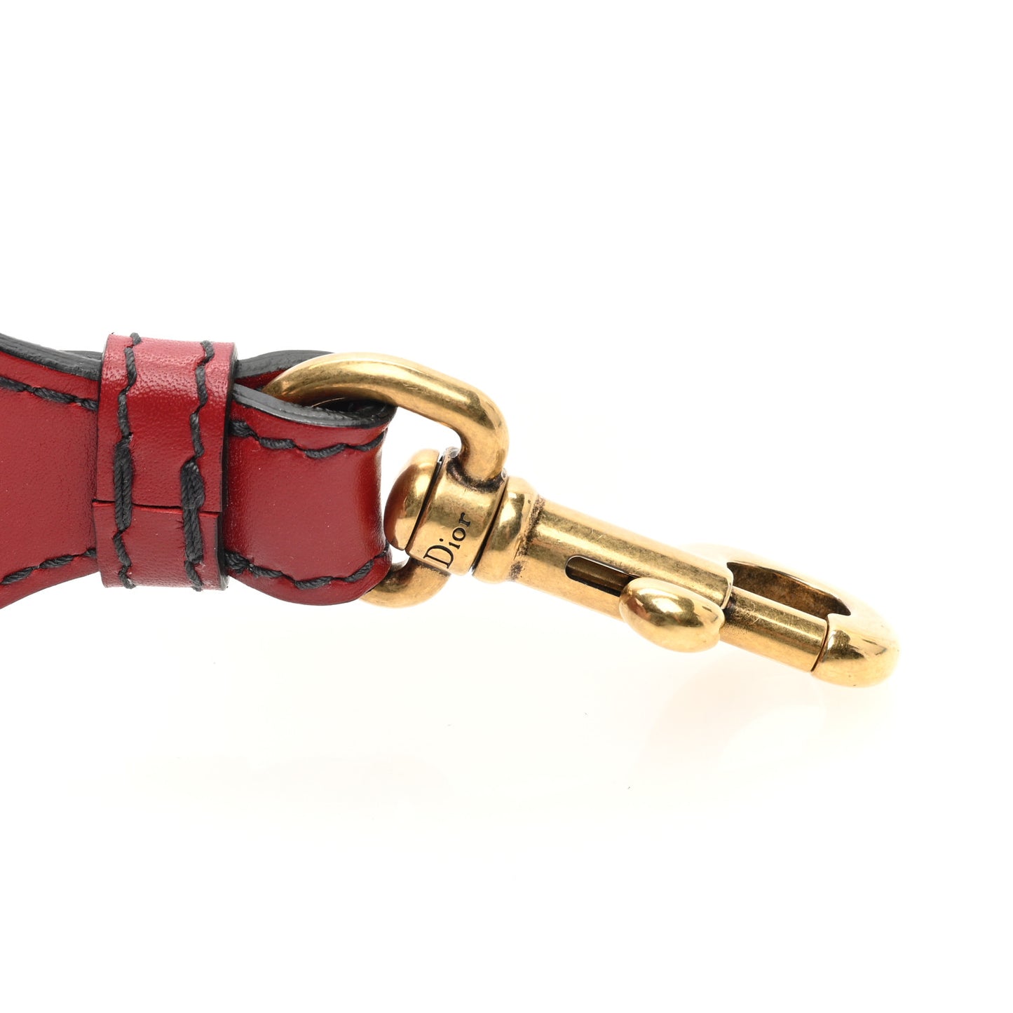 Calfskin Studded J'Adior Shoulder Strap Deep Red