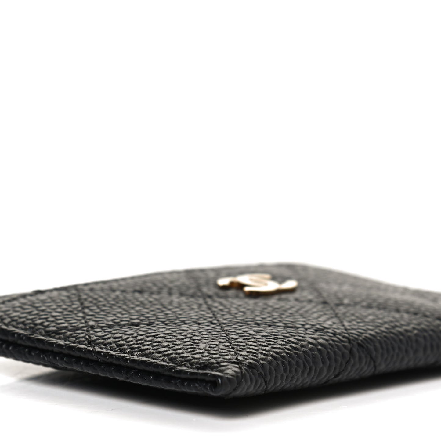 Caviar Quilted Card Holder Black