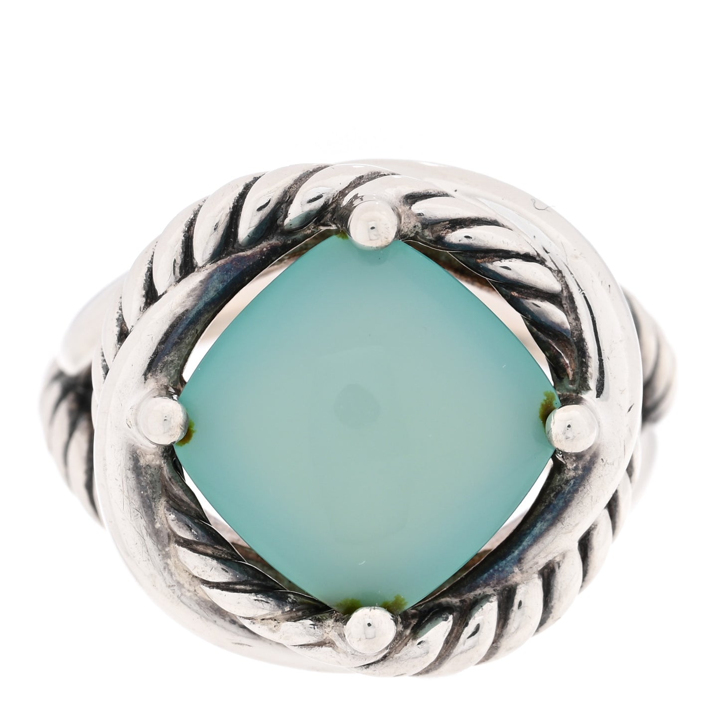 Sterling Silver Chalcedony 11mm Infinity Ring 52 6