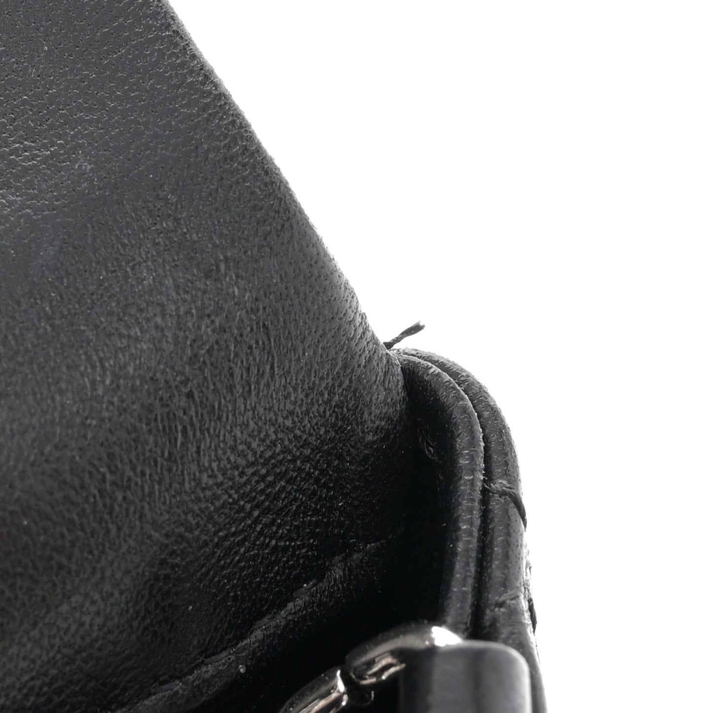 Lambskin Quilted Mini Rectangular Flap Black