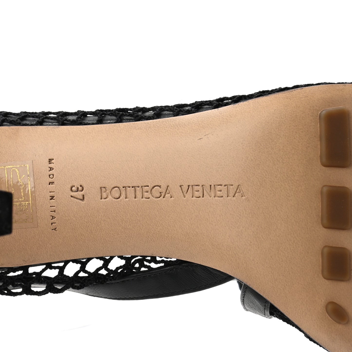 Mesh Nappa Chunky Chain Sandals 37 Black