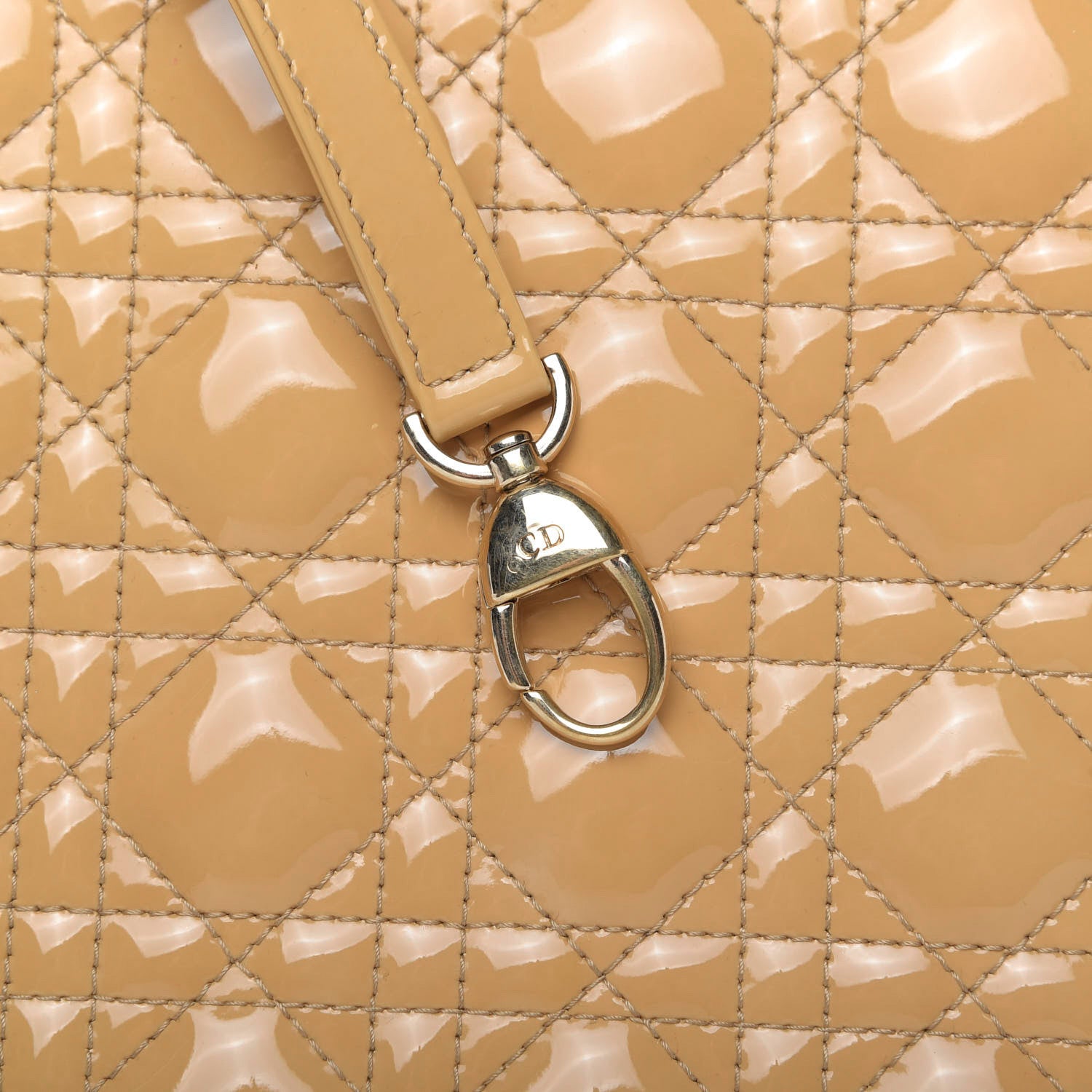 Christian Dior Patent Cannage Large Lady Dior Beige 12 of 16
