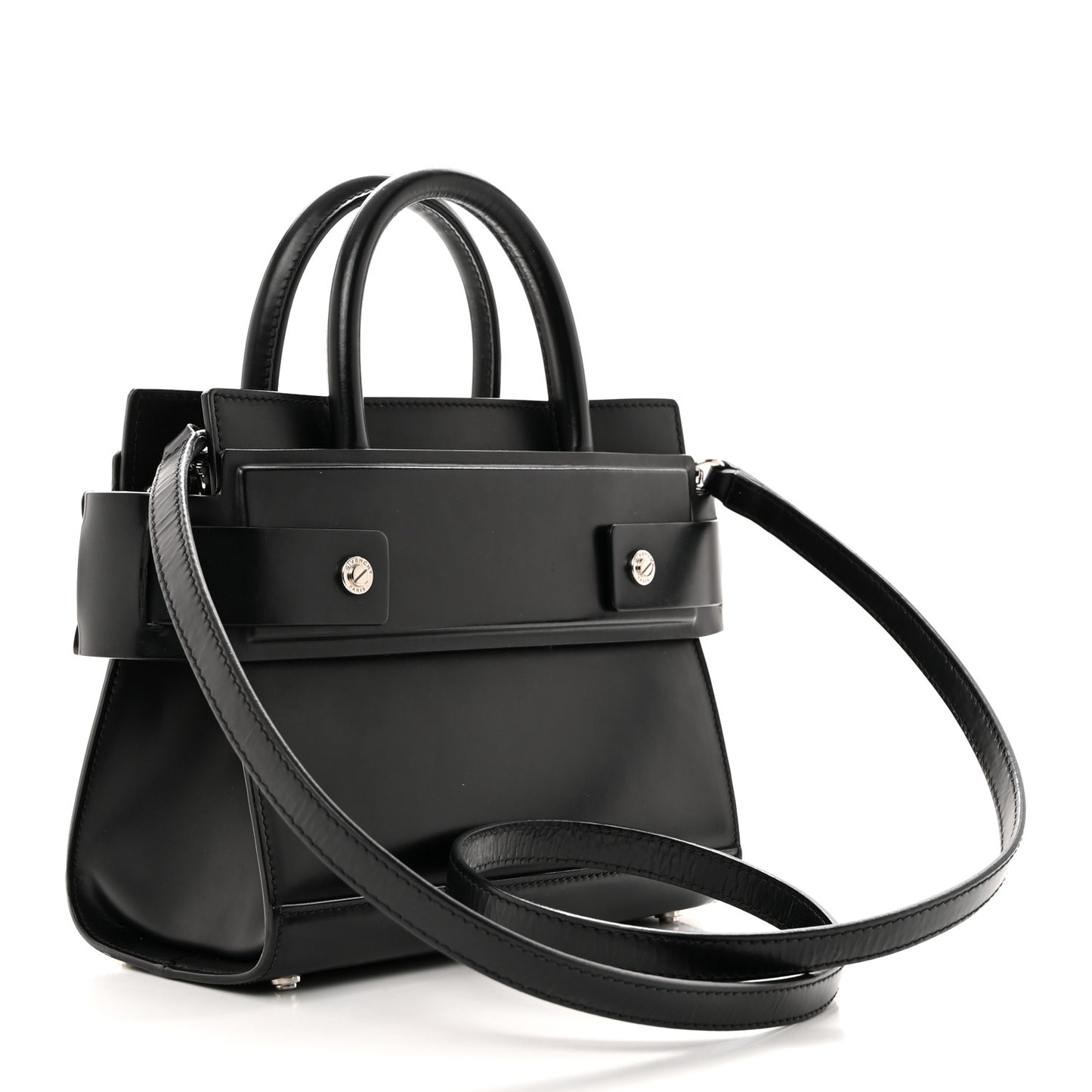 Smooth Calfskin Mini Horizon Satchel Black