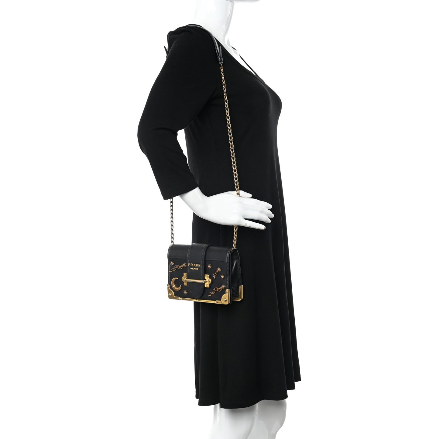 City Calf Saffiano Cahier Astrology Bag Black